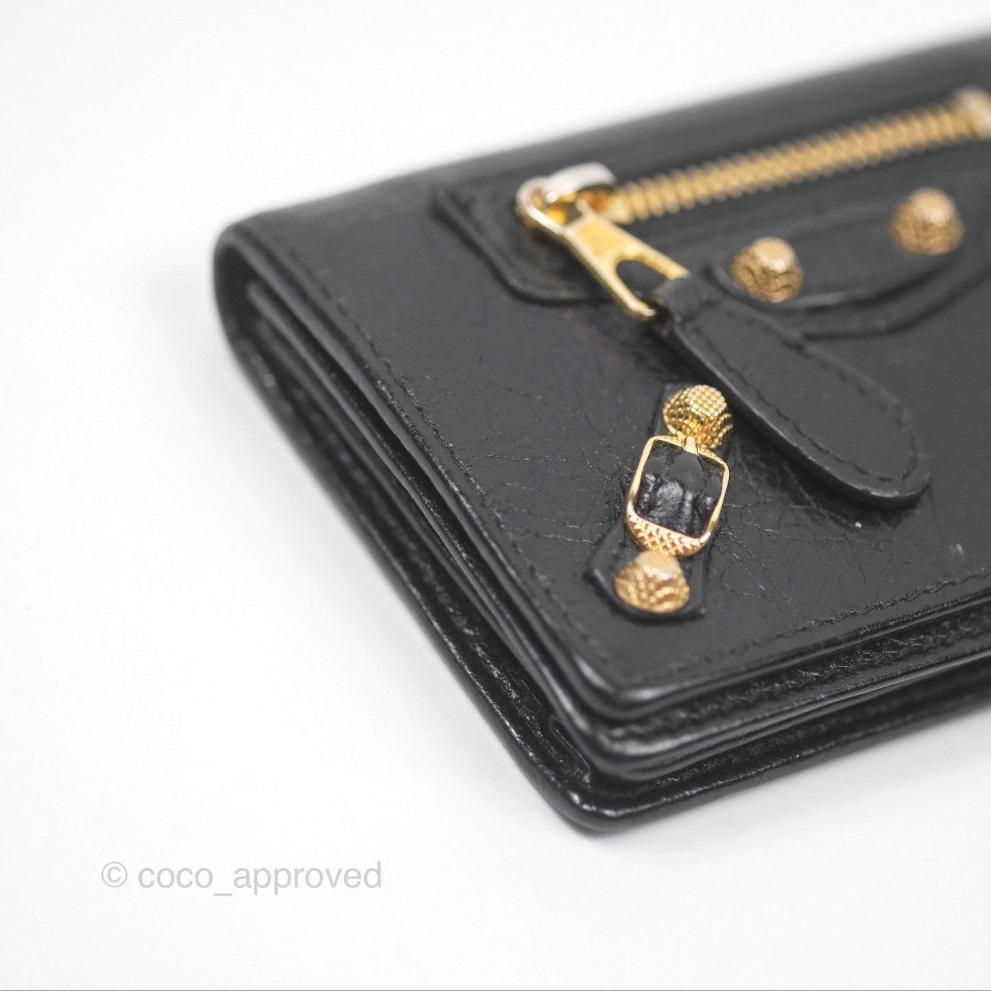 Balenciaga City Moto Bifold Cardholder Black