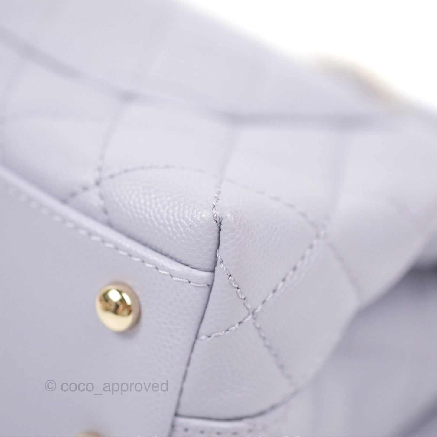 Chanel Small Coco Handle Quilted Lilac Caviar Gold Hardware