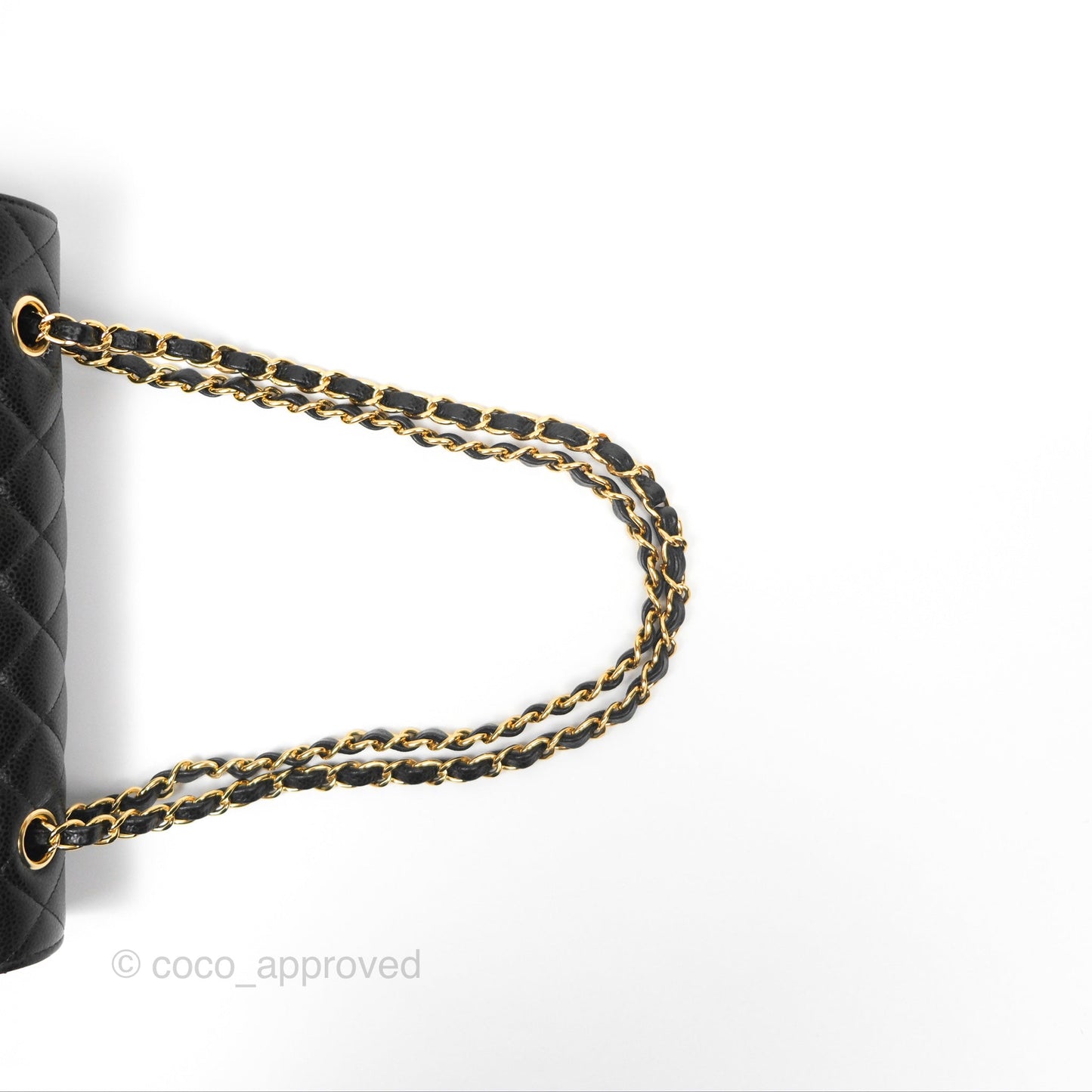 Chanel Classic M/L Medium Flap Quilted Black Caviar Gold Hardware