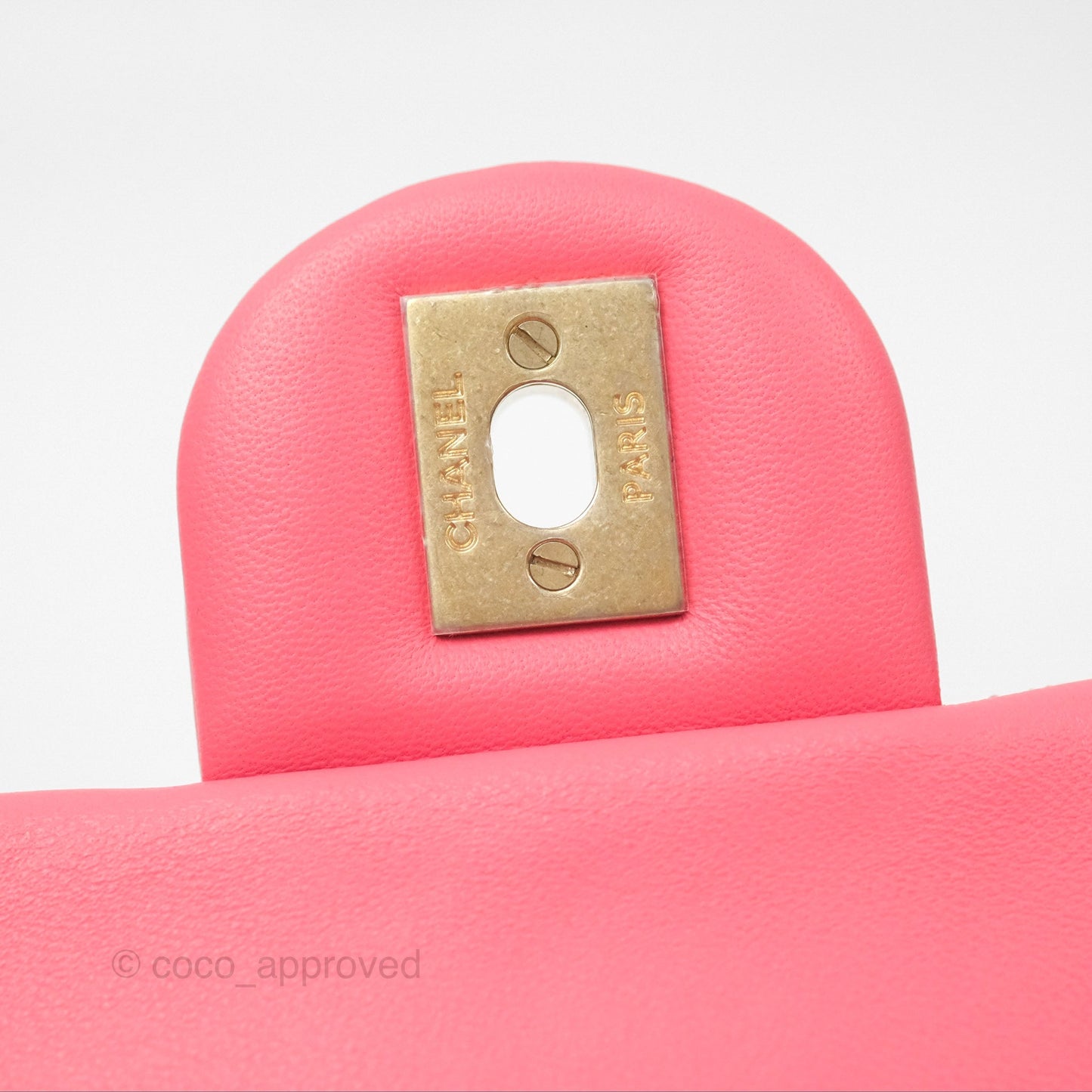 Chanel Pearl Crush Mini Rectangular Pink Lambskin Aged Gold Hardware