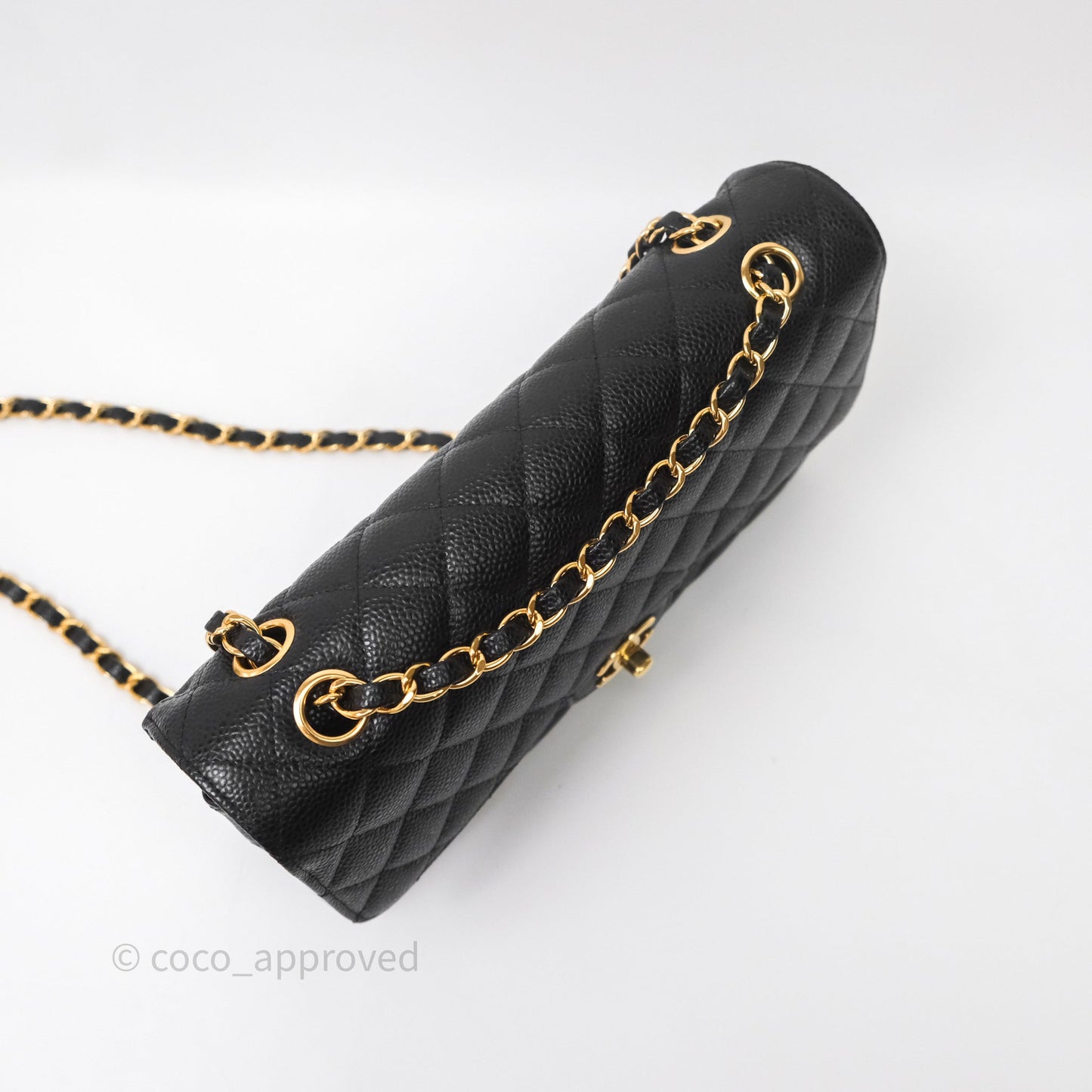Chanel Classic M/L Medium Flap Quilted Black Caviar Gold Hardware