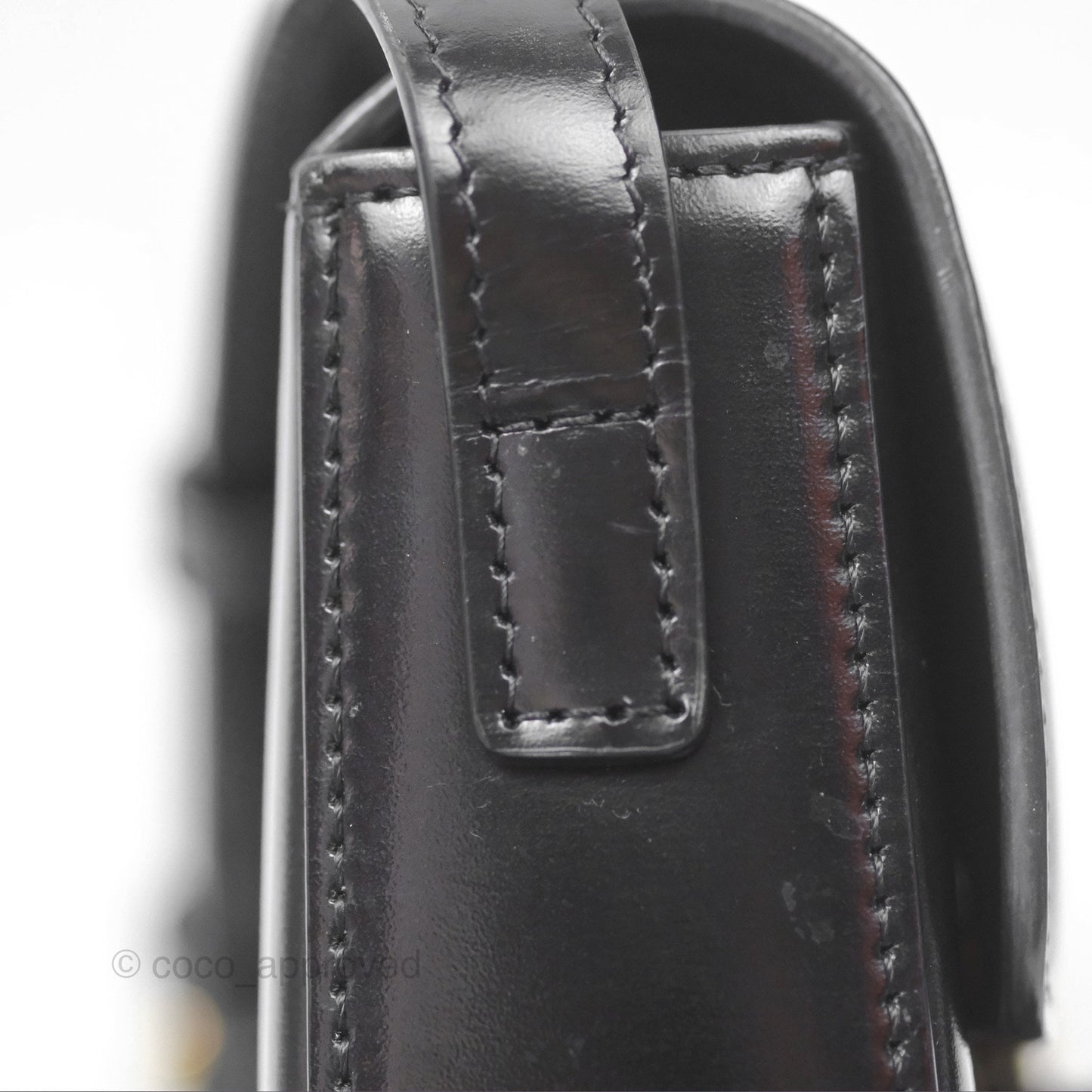 Celine Triomphe Shoulder Bag Black Calfskin