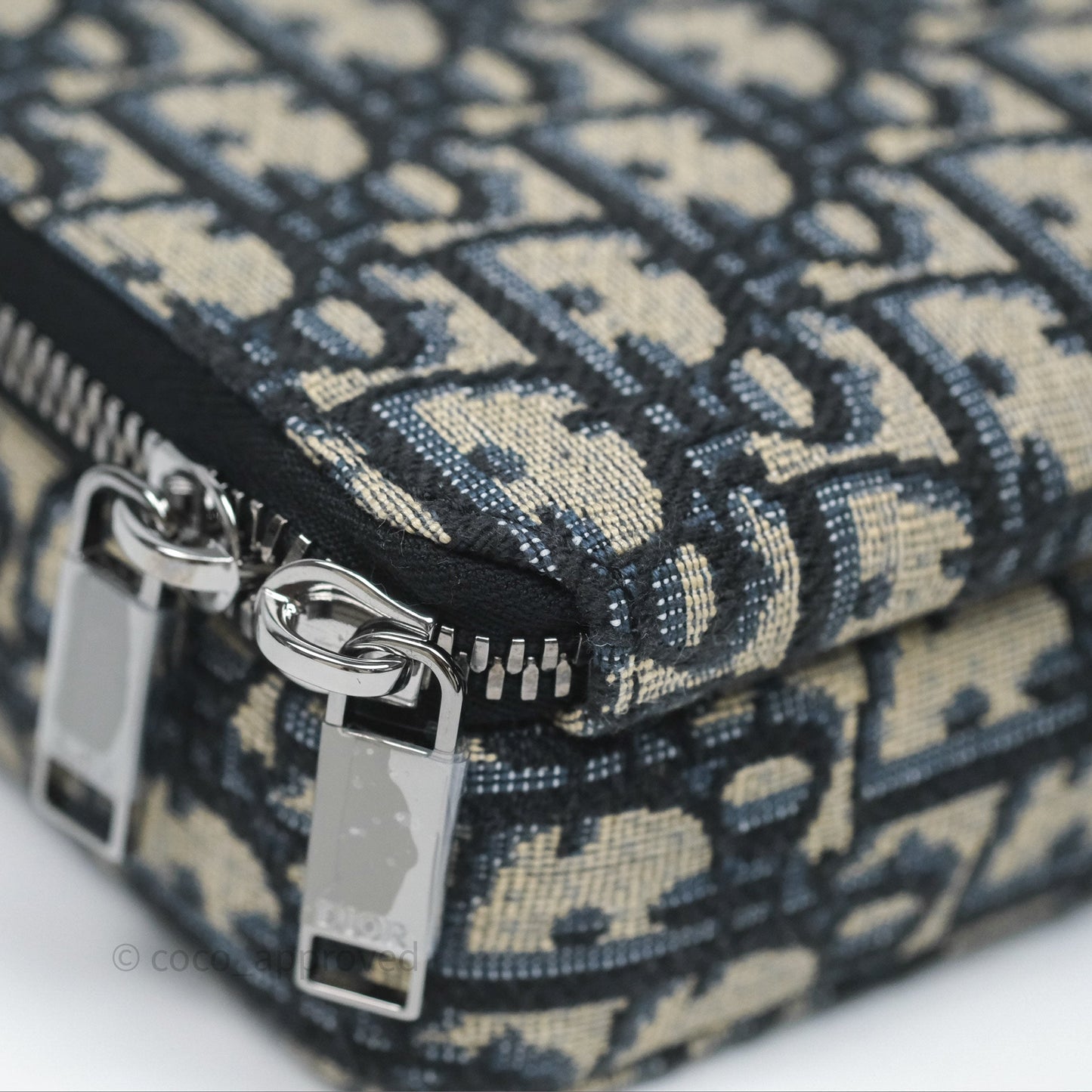 Christian Dior Men's Crossbody Pouch Bag Blue Oblique Canvas