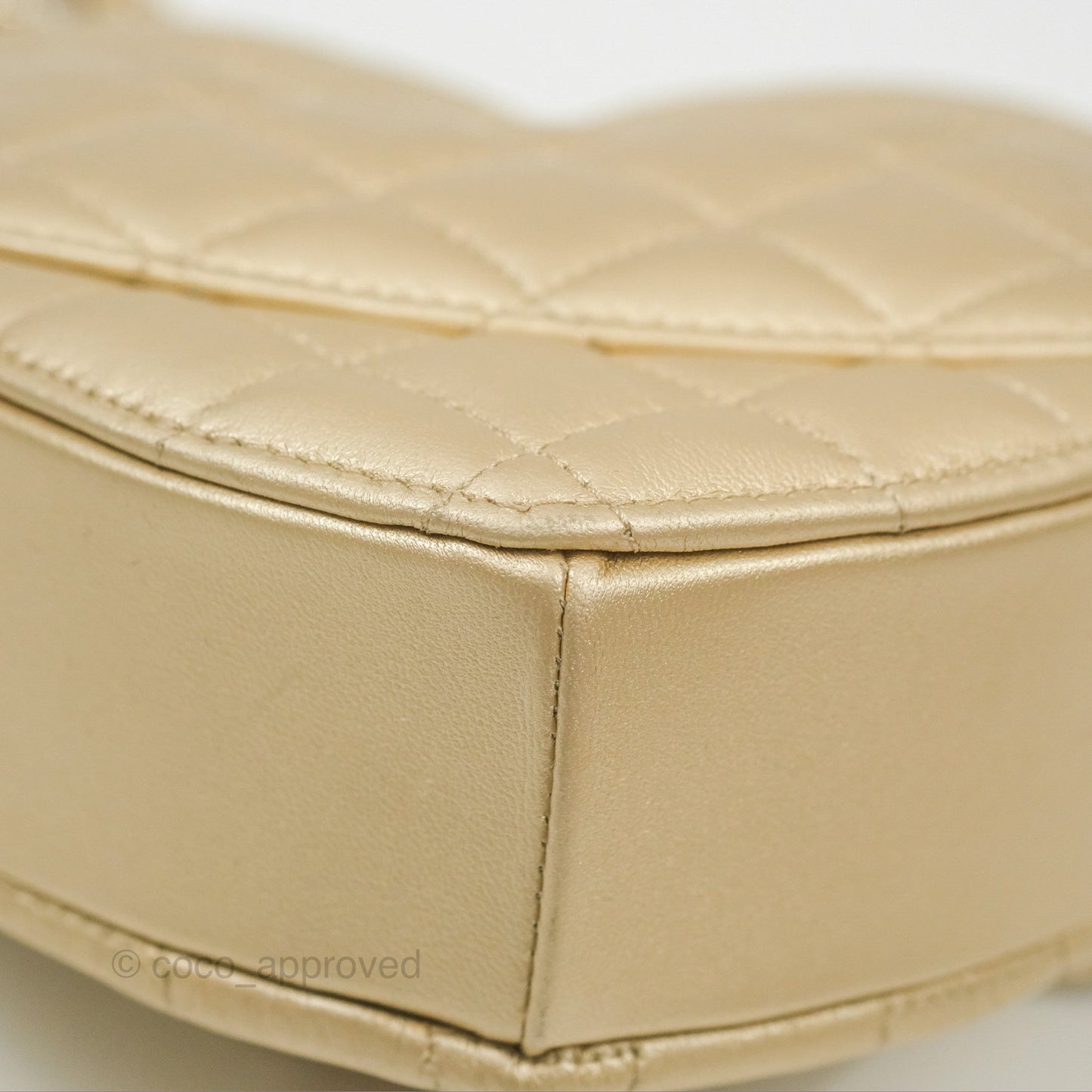 Chanel Small Heart Bag Iridescent Gold Lambskin Gold Hardware 22S