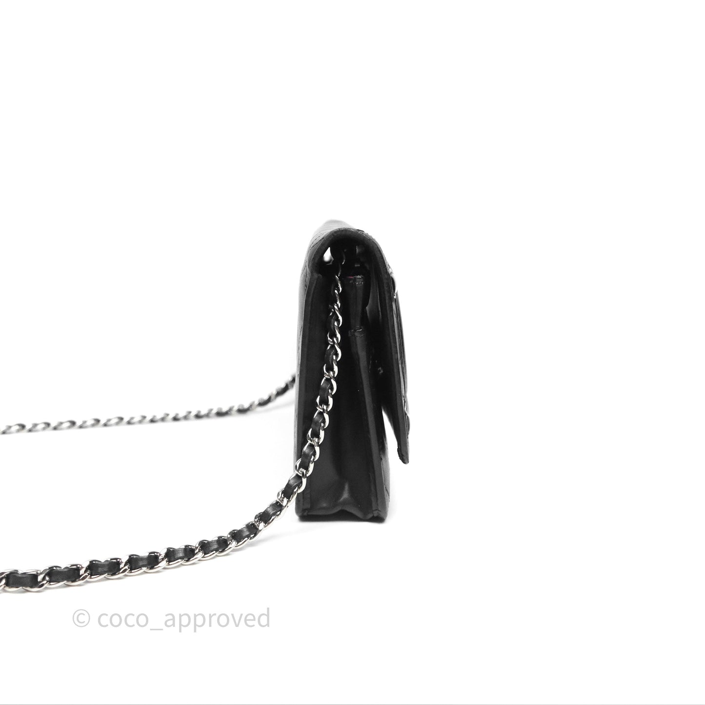 Chanel Quilted Wallet on Chain WOC Cambon Black Calfskin Silver Hardware
