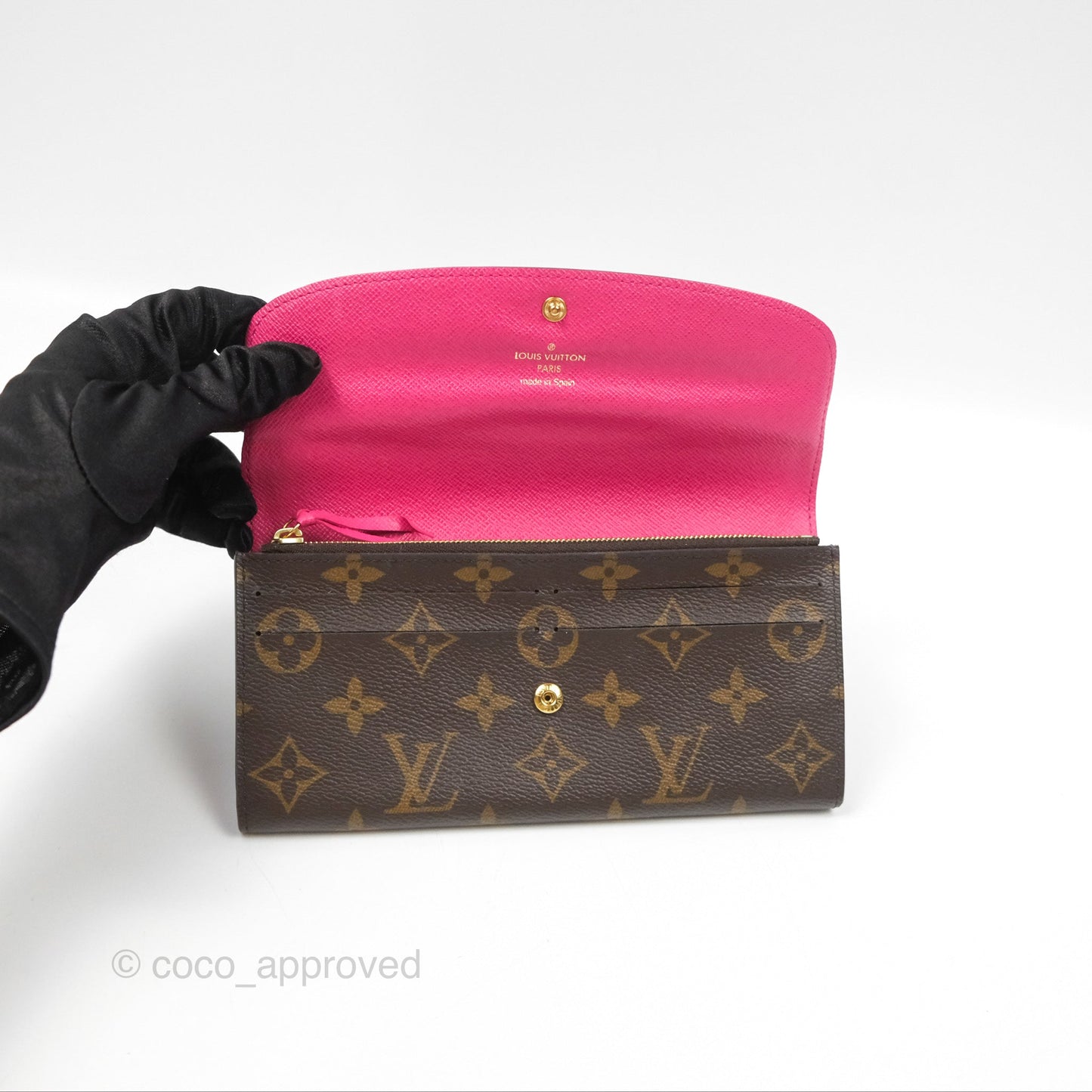 Louis Vuitton Emilie Wallet Monogram Canvas Fuchsia Pink