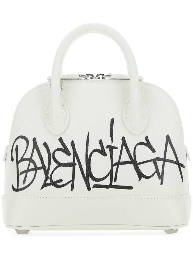 Luxury Balenciaga Ville Graffiti Tote Bag White