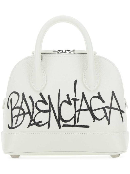 Luxury Balenciaga Ville Graffiti Tote Bag White