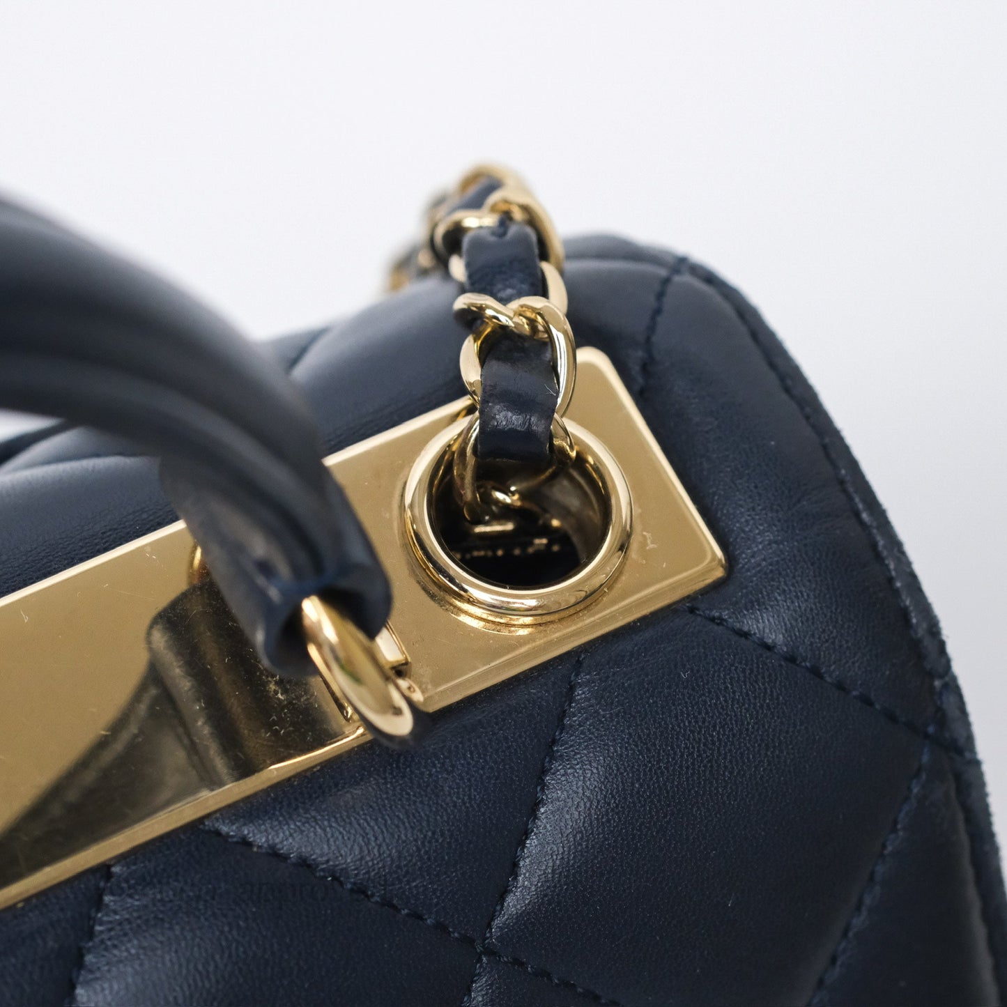 Chanel Small Trendy CC Navy Lambskin Gold Hardware