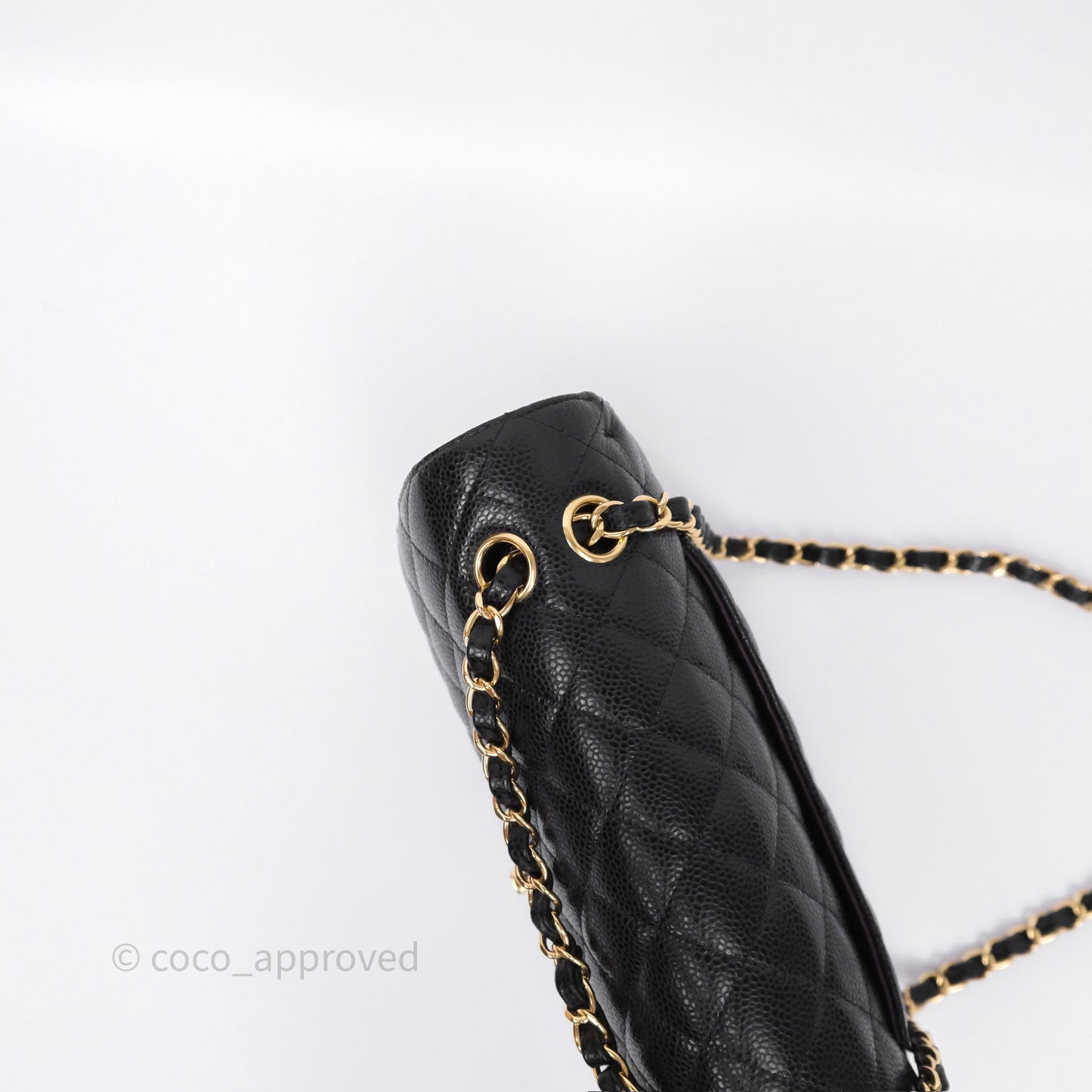 Chanel M/L Medium Classic Flap Quilted Black Caviar Gold Hardware