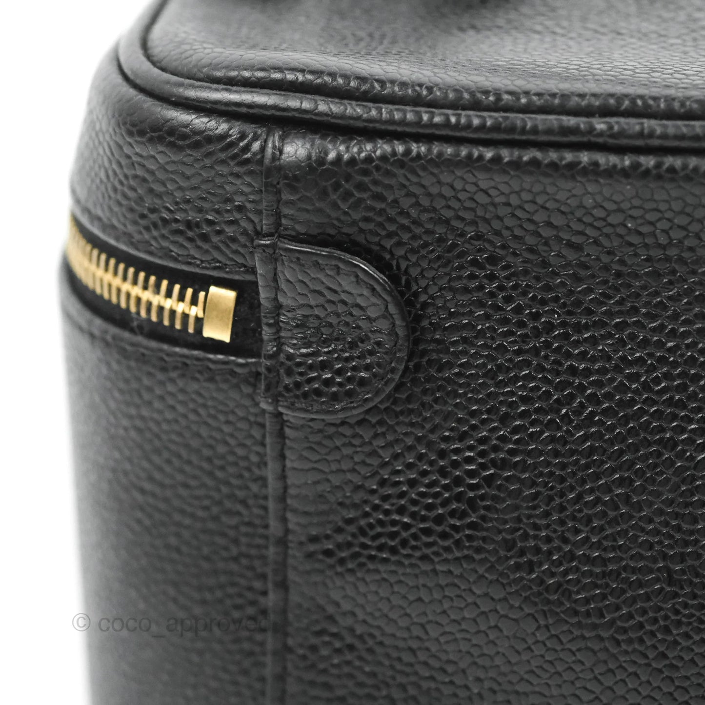 Chanel Vintage Vanity Case Black Caviar Gold Hardware
