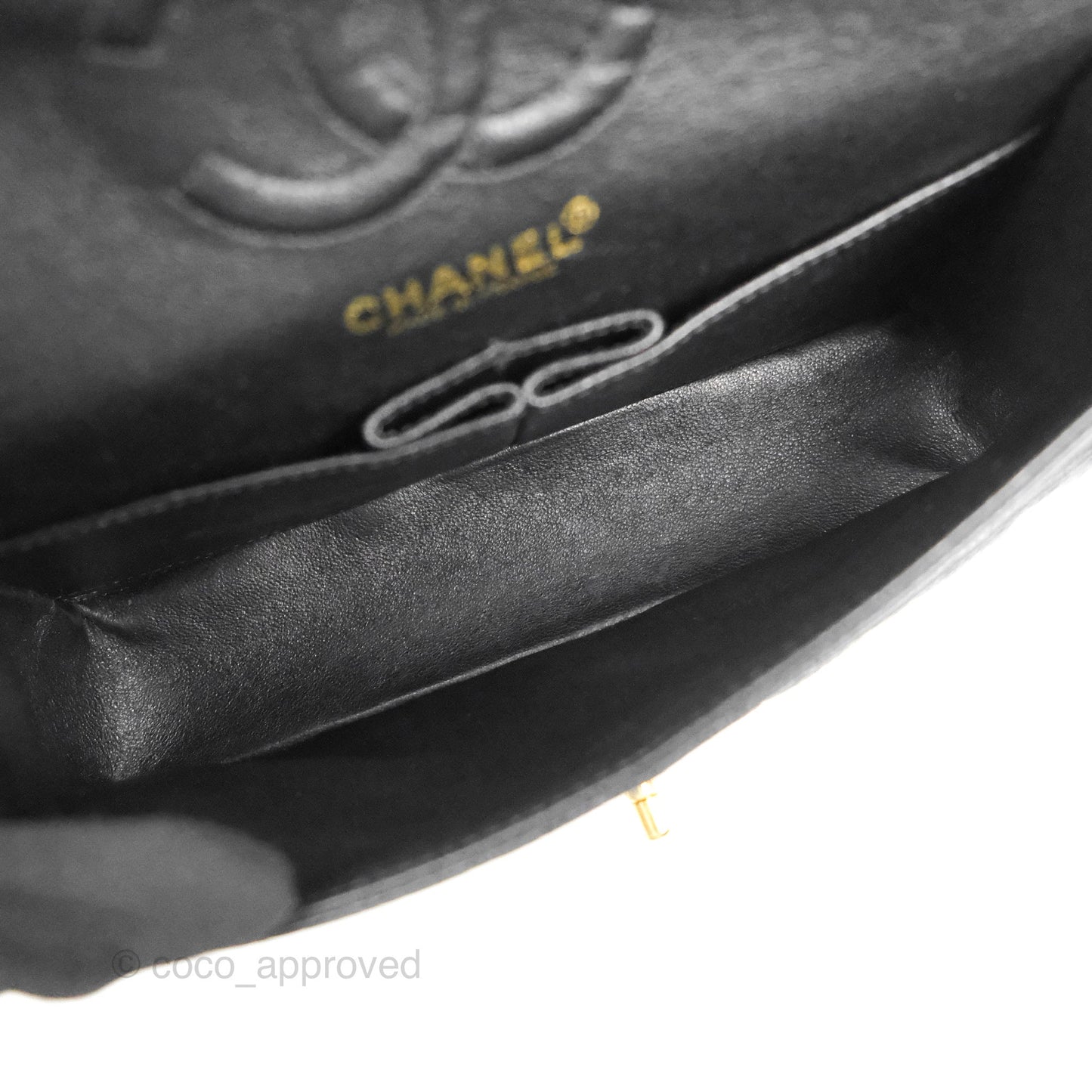 Chanel Vintage Classic Small S/M Flap Black Caviar 24K Gold Hardware