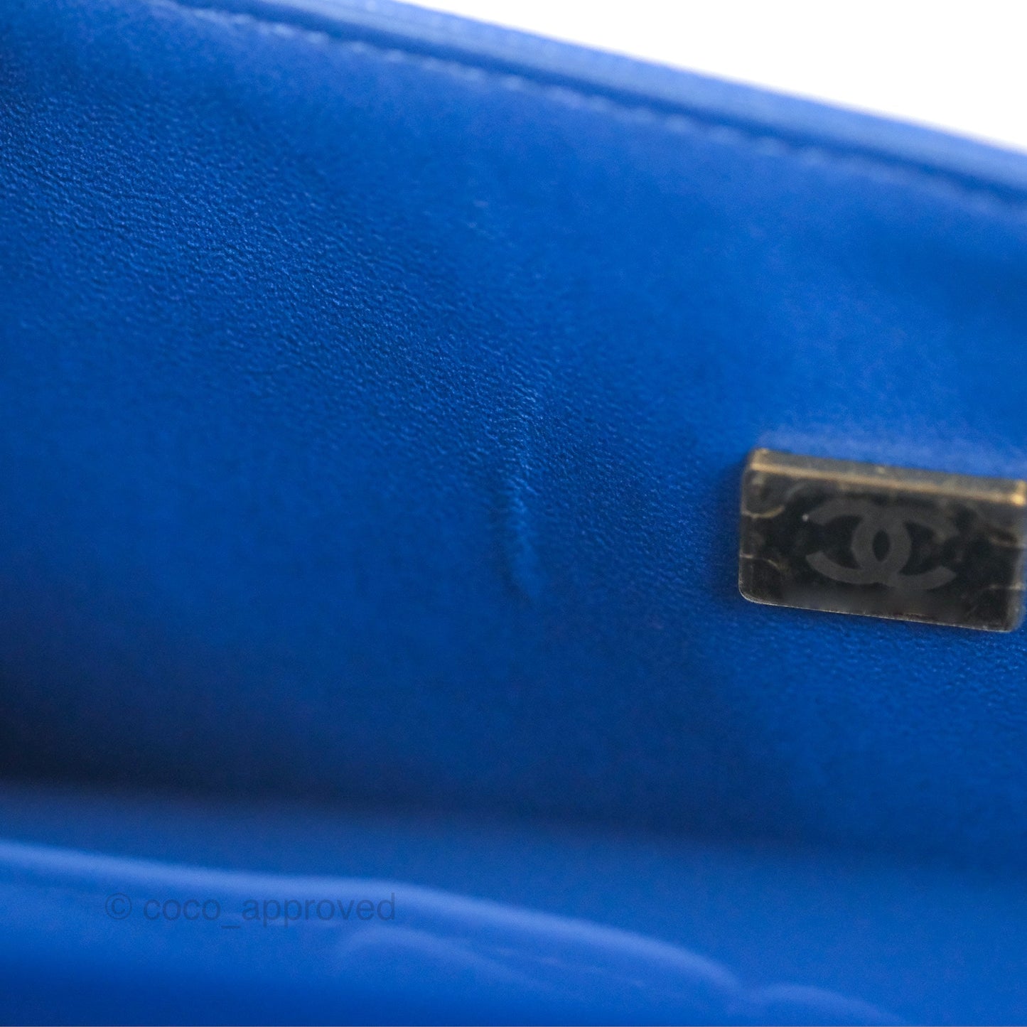 Chanel Small Classic Quilted Flap Blue Caviar Gold Hardware