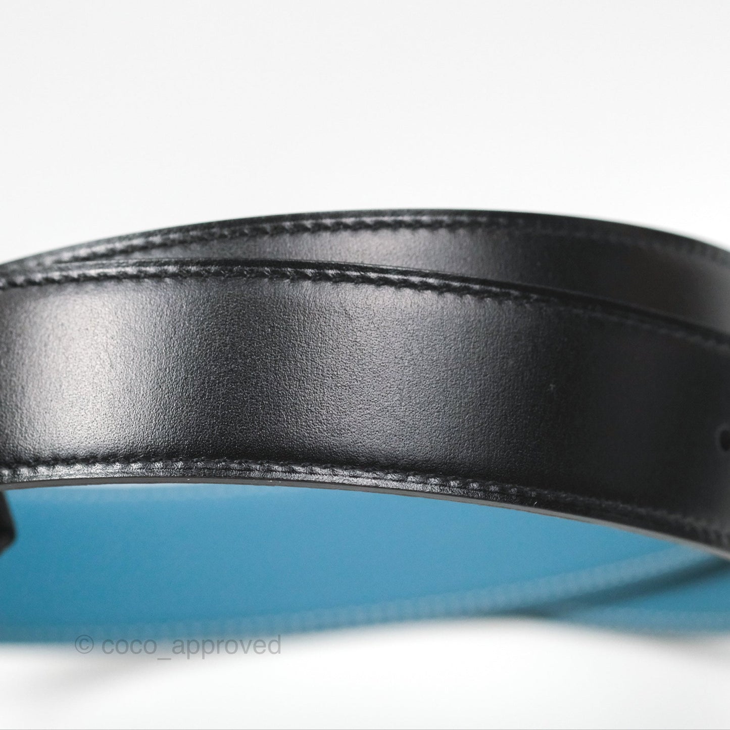 Hermès H Silver Belt Buckle & Reversible Blue Black