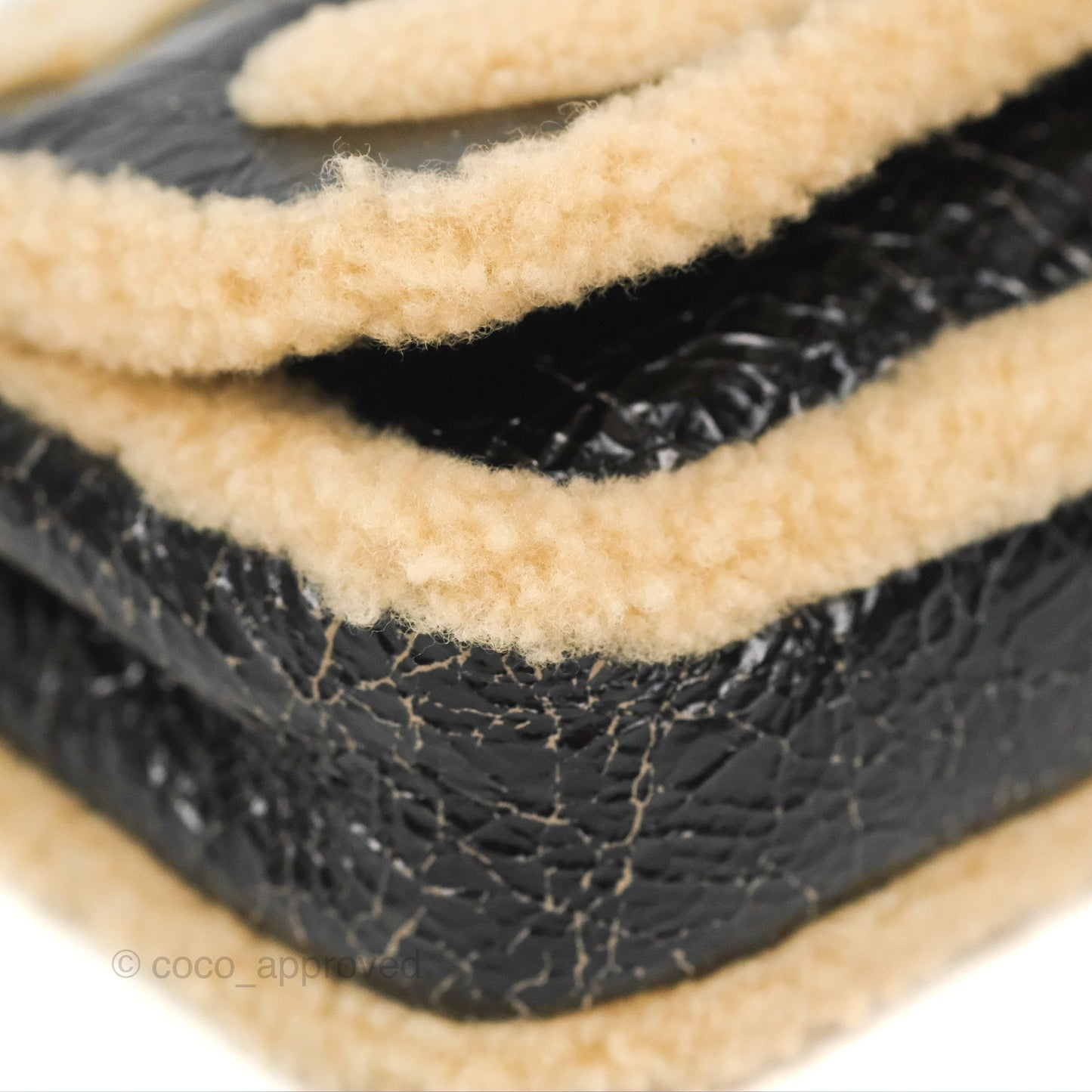 Chanel Mania CC Shearling Flap Bag Black Crumpled Glazed Sheepskin