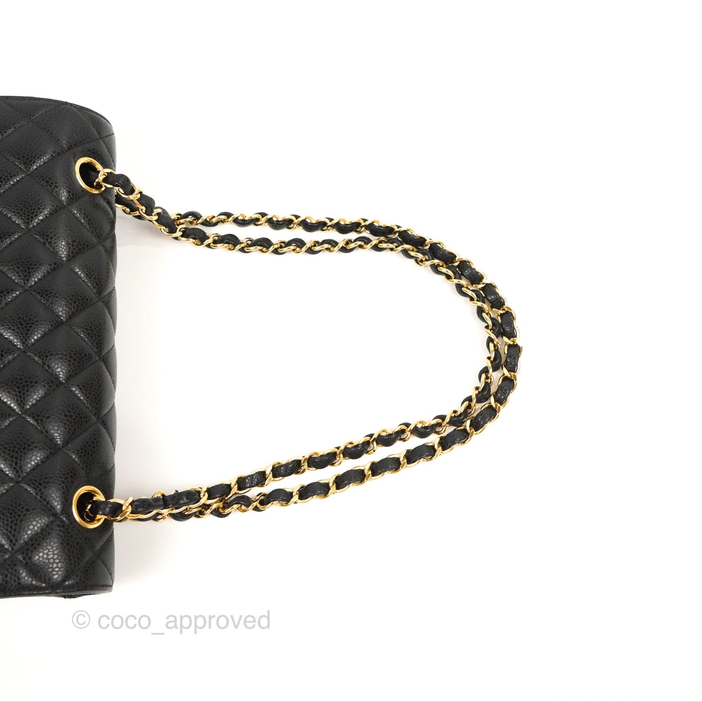 Chanel Classic M/L Medium Flap Quilted Black Caviar Gold Hardware