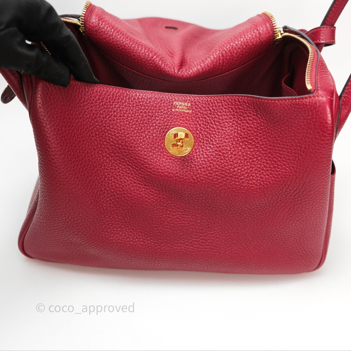 Hermès Lindy 30 Rouge Grenat K1 Clemence Gold Hardware