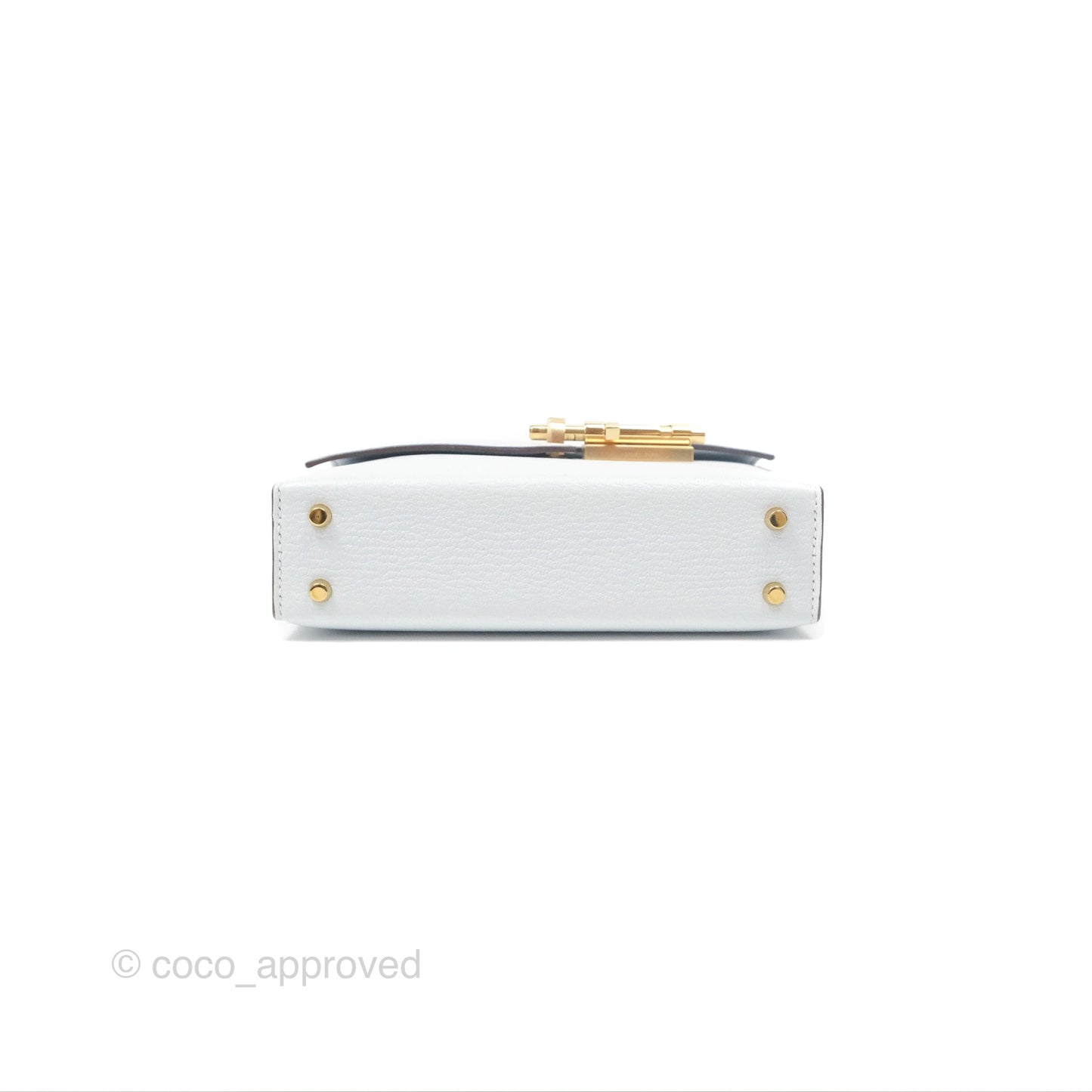 Hermes Mini Verrou Bleu Brume Chèvre Mysore Gold Hardware