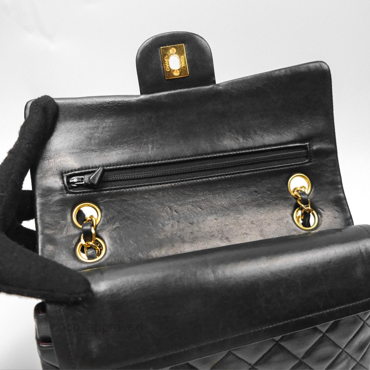 Chanel Classic Vintage Small Flap Black Lambskin 24K Gold Hardware