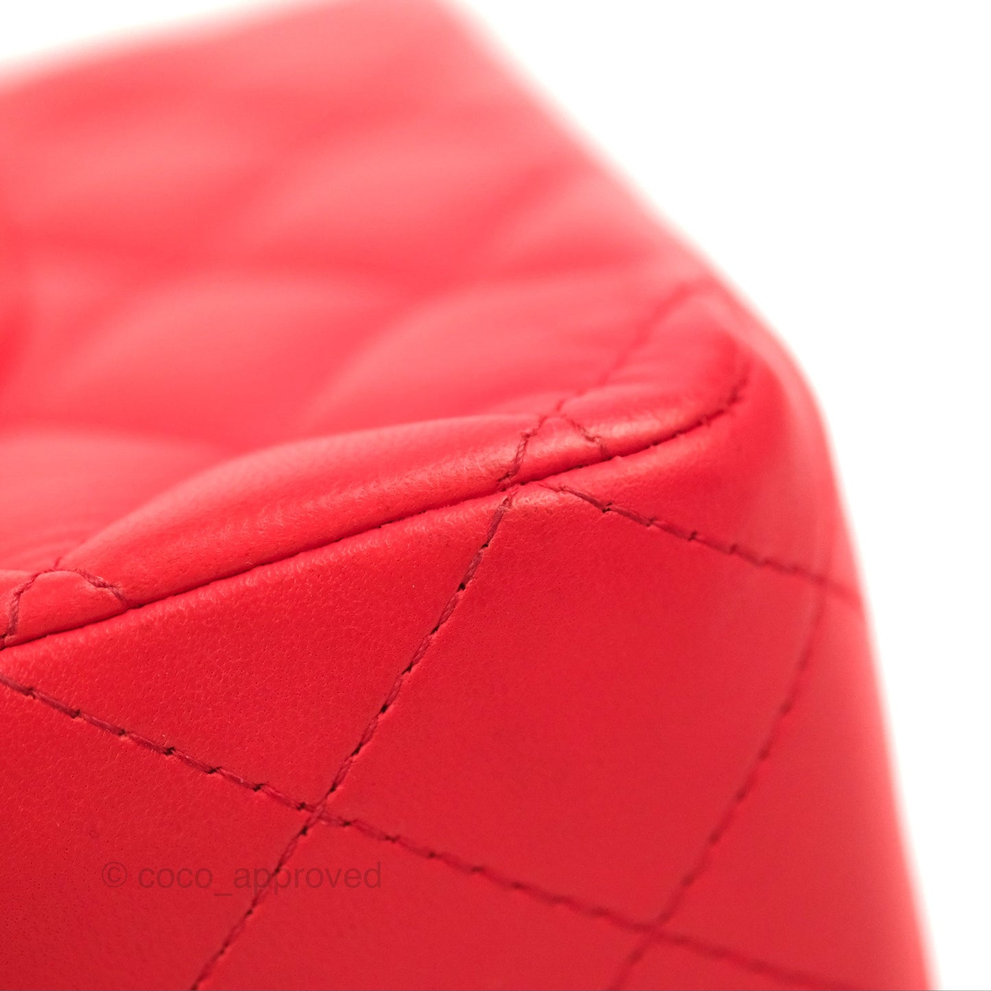 Chanel Classic M/L Medium Flap Quilted Red Lambskin Gold Hardware