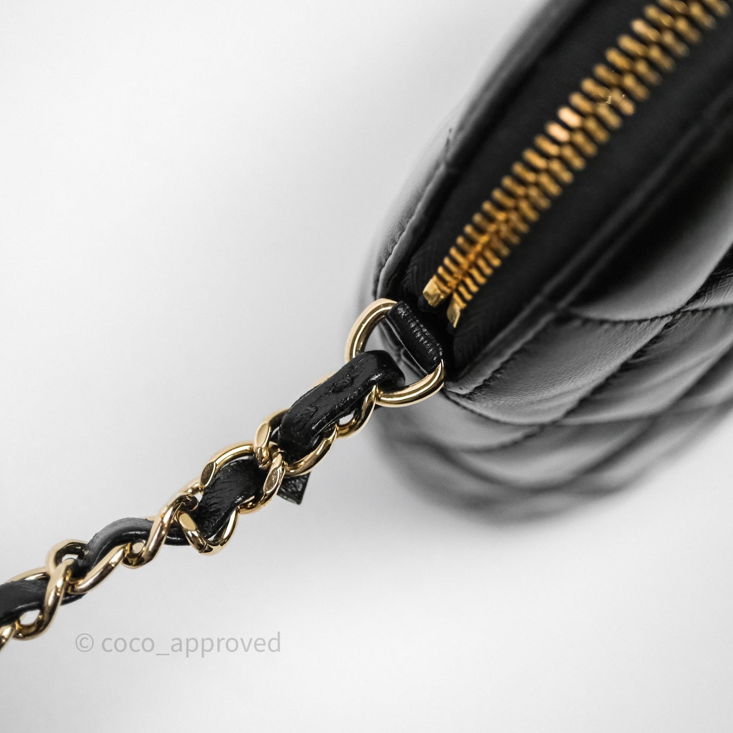 Chanel Handle Clutch with Chain Black Shiny Lambskin Gold Hardware