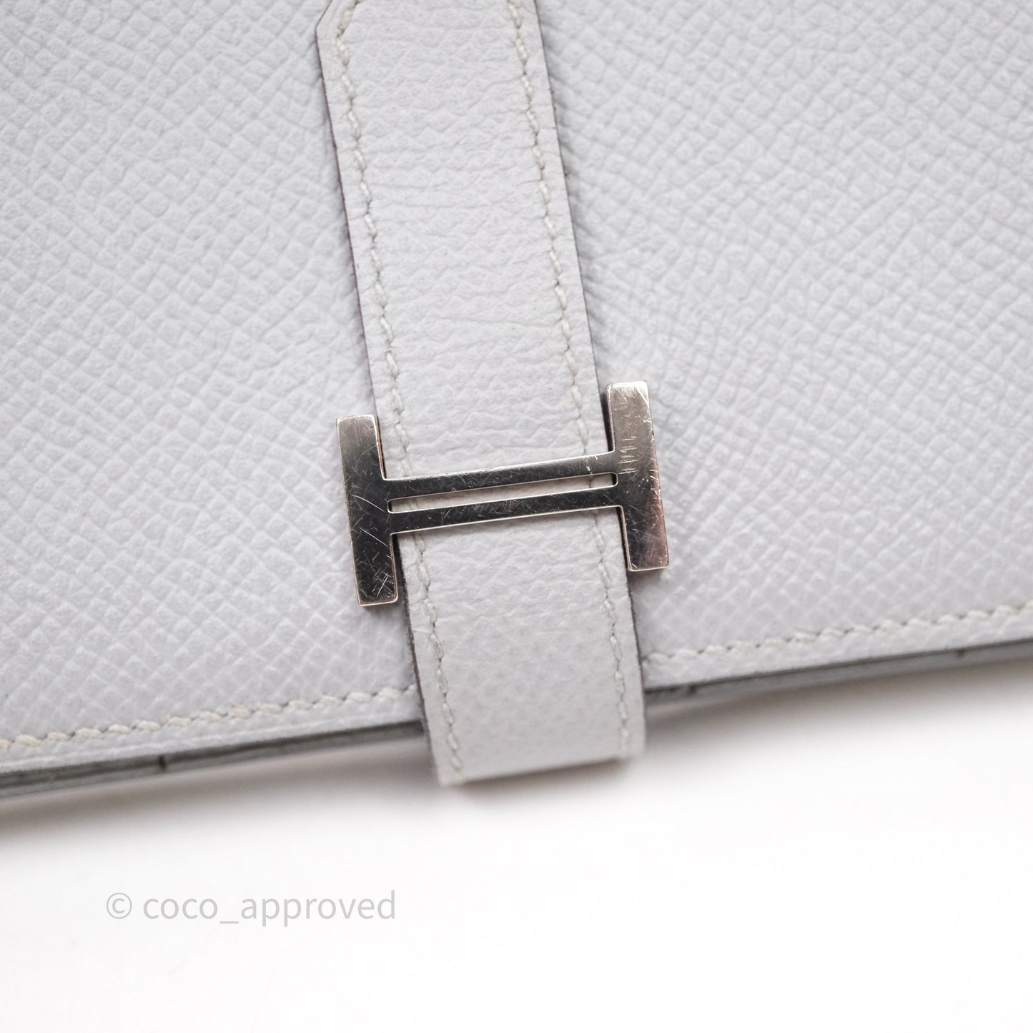 Hermès Bearn Long Wallet Gris Epsom Palladium Hardware