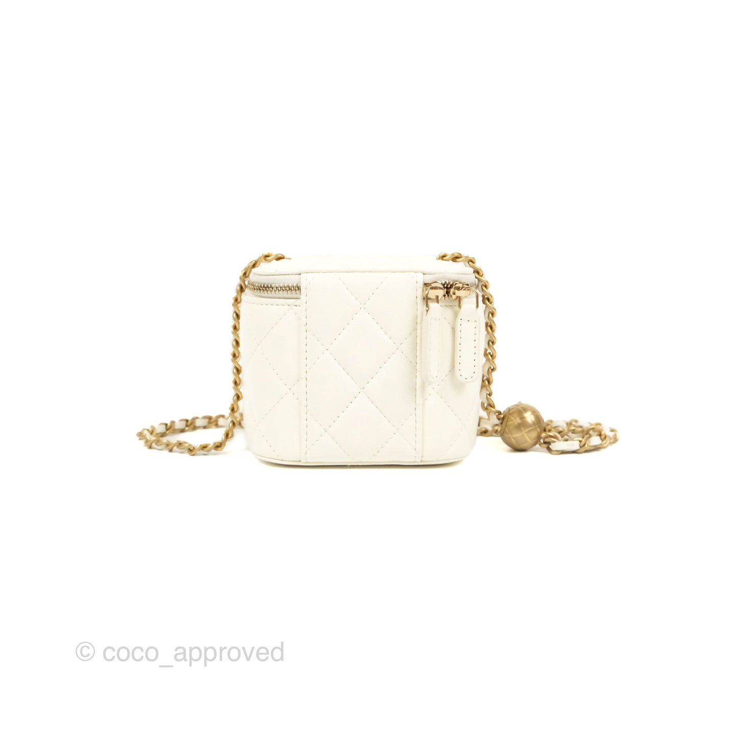 Chanel Mini Pearl Crush Vanity With Chain White Gold Hardware