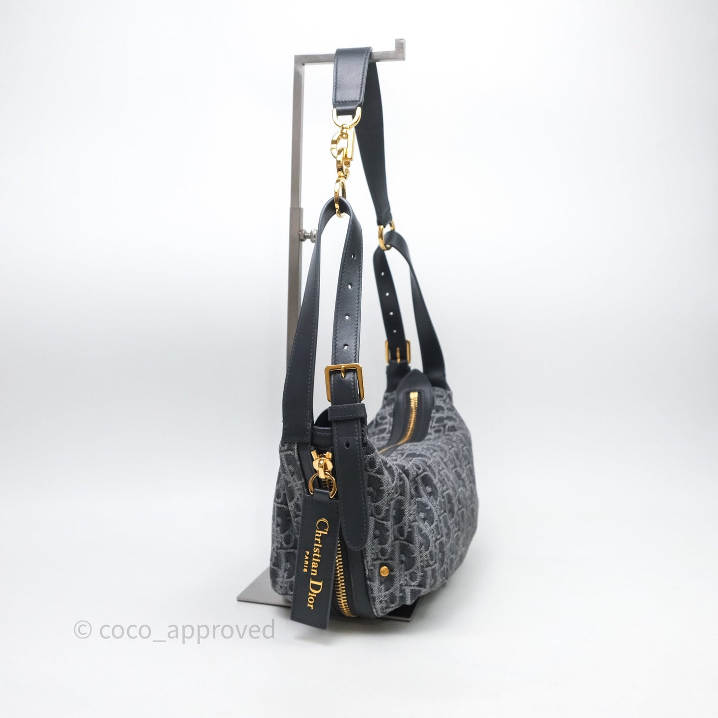 Dior Small D-Journey Bag Gray Denim Dior Oblique Jacquard