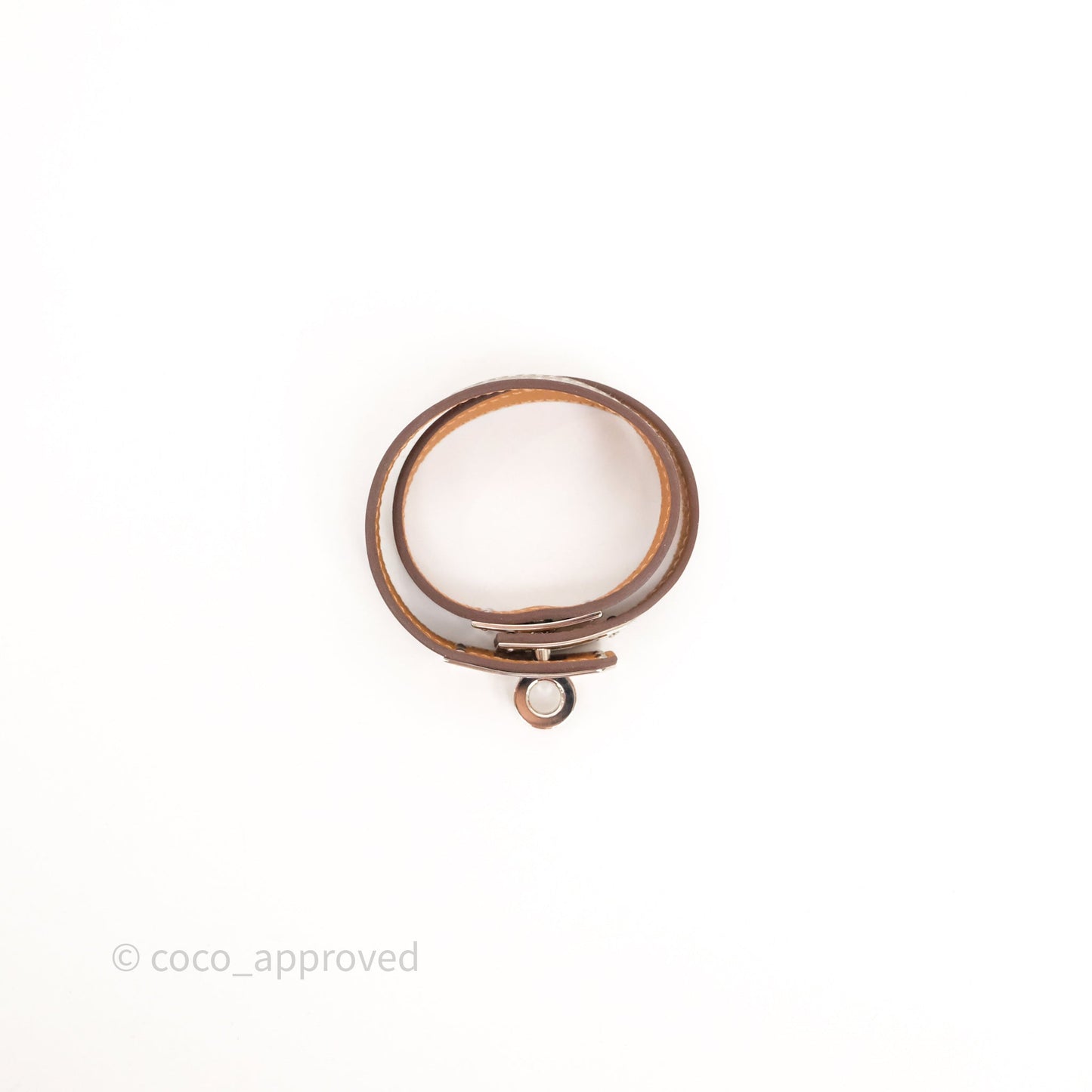 Hermès Kelly Double Tour Bracelet Etoupe Epsom Palladium Hardware