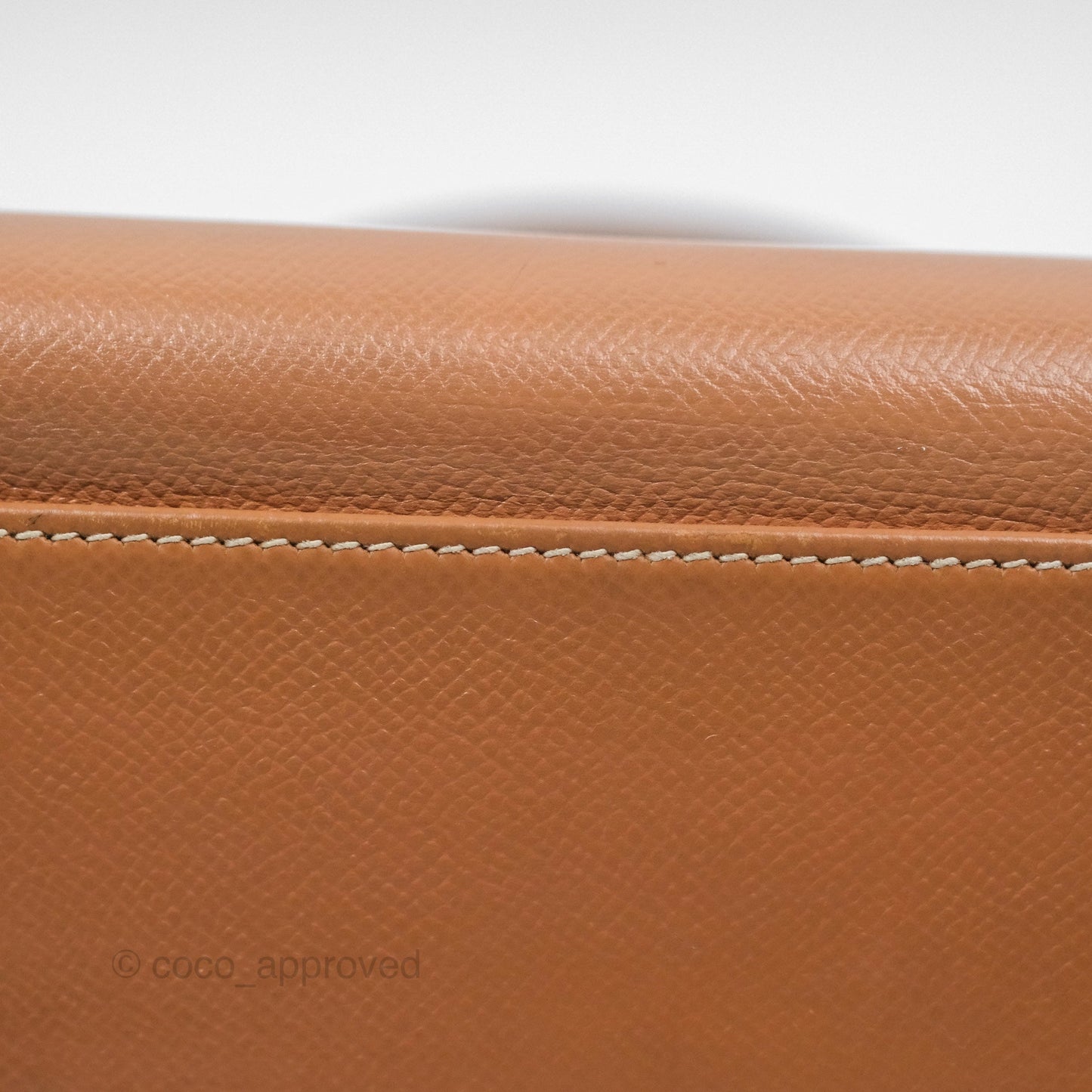 Hermes Vintage Kelly 32 Retourne Natural Gold Hardware