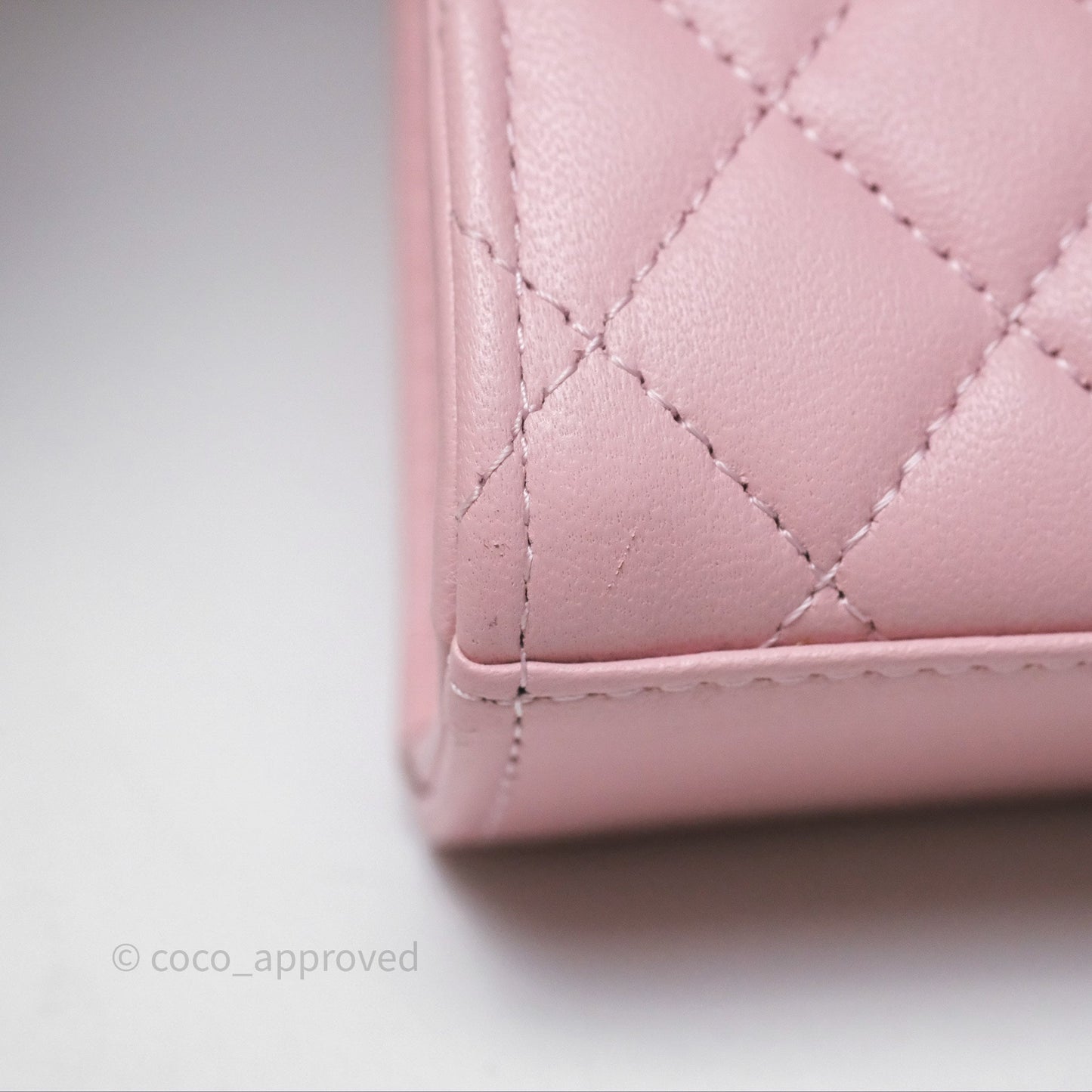 Chanel Mini Enamel Handle Clutch on Chain Pink Lambskin Gold Hardware 22B