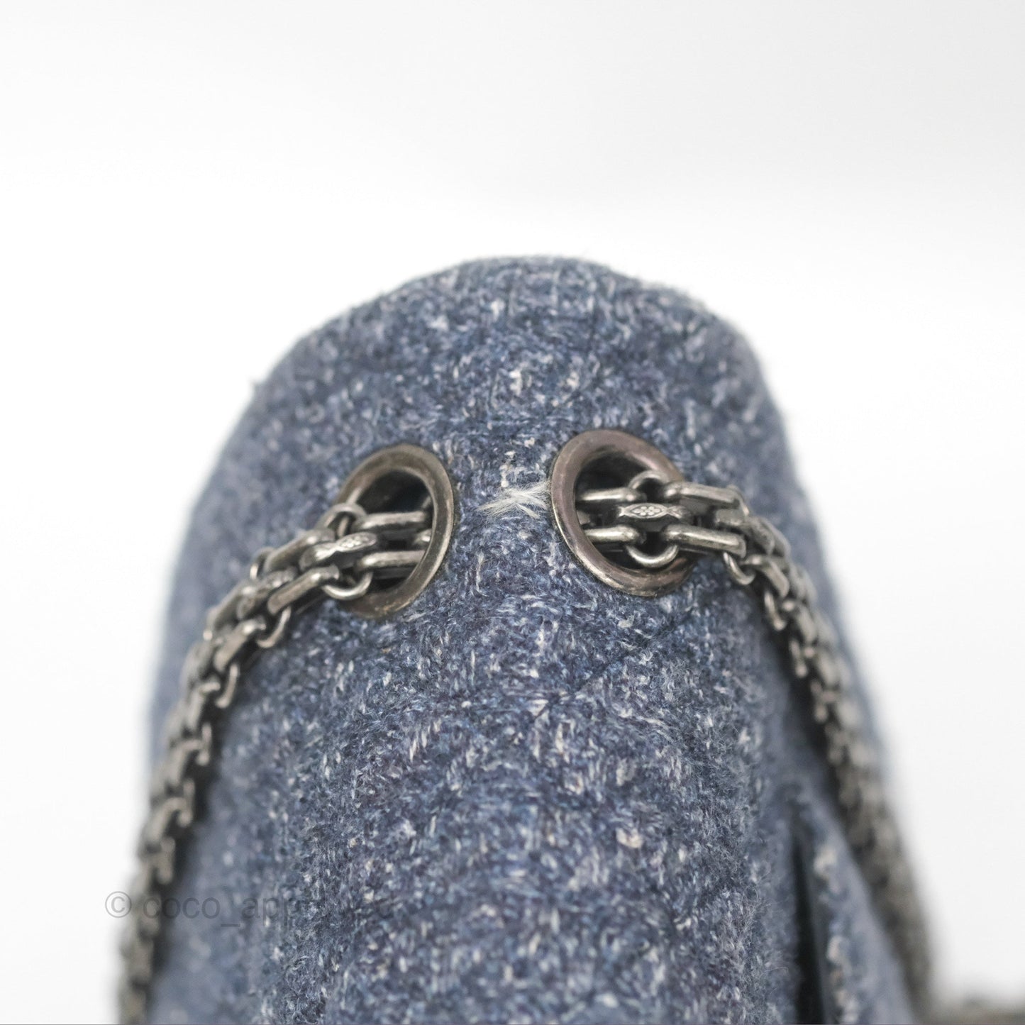 Chanel Reissue 226 Quilted Navy Tweed Ruthenium Hardware