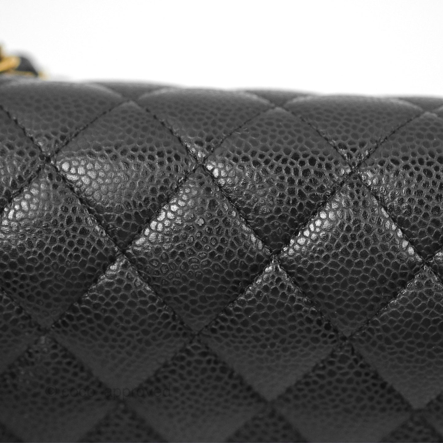 Chanel Classic M/L Medium Flap Quilted Black Caviar Gold Hardware