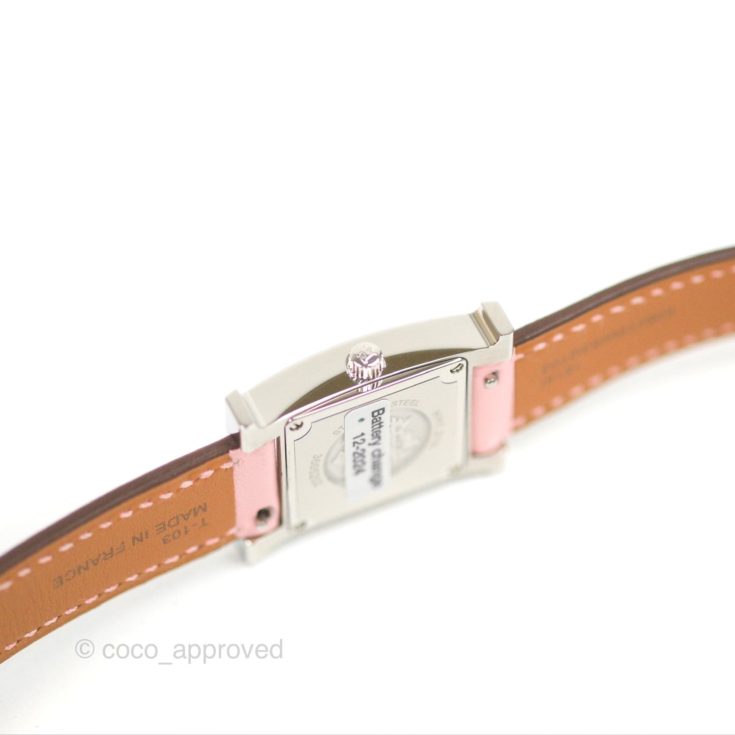 Hermès Heure H Watch Rose Sakura Swift Palladium Hardware