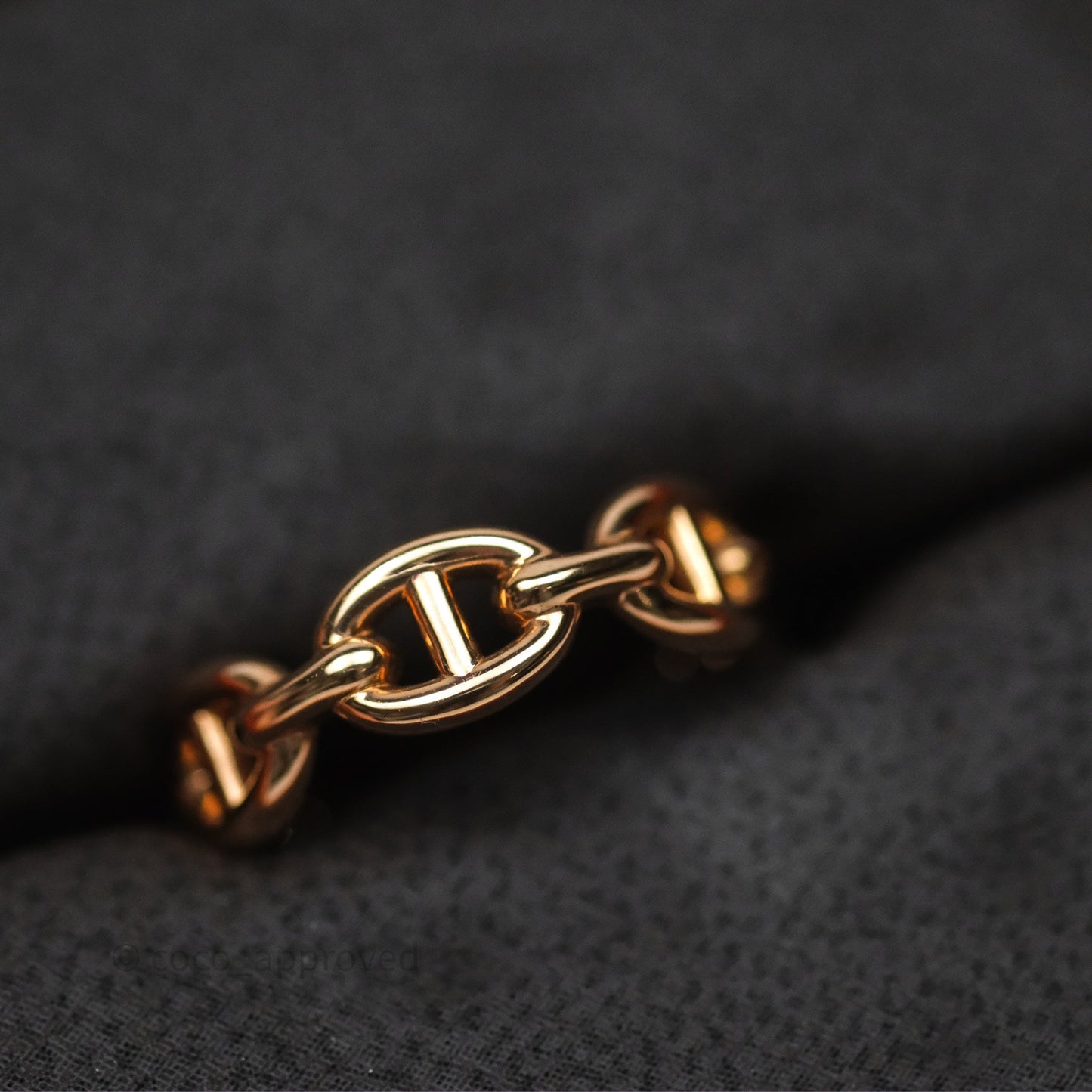 Hermès Chaine d'Ancre Enchainee Band Ring PM Rose Gold Size 50