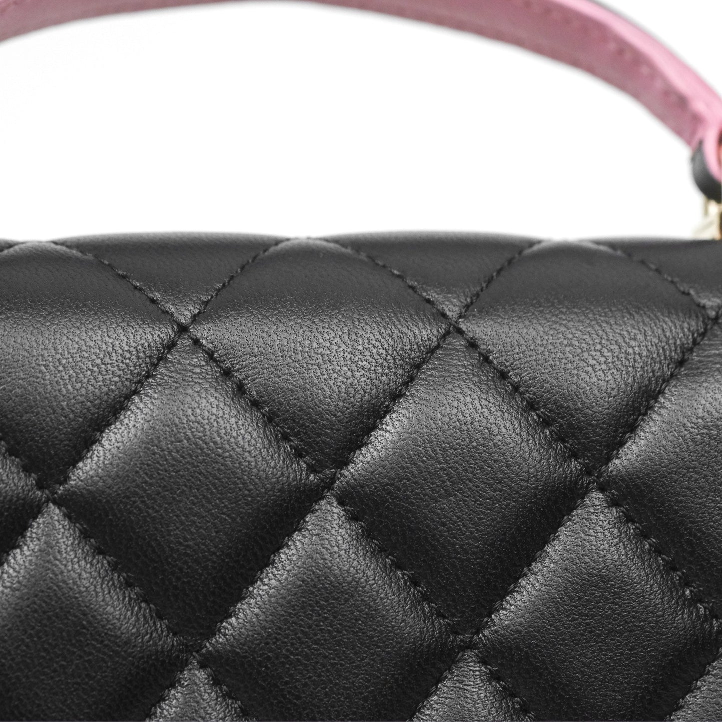 Chanel Top Handle Mini WOC Phone Holder Black/Pink Lambskin Gold Hardware 23P
