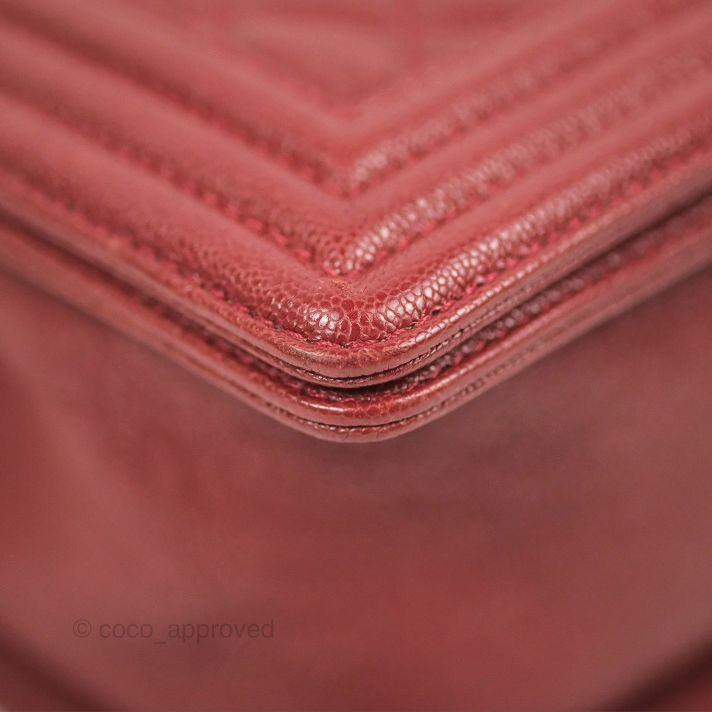 Chanel Quilted Medium Boy Burgundy Caviar Aged Gold Hardware