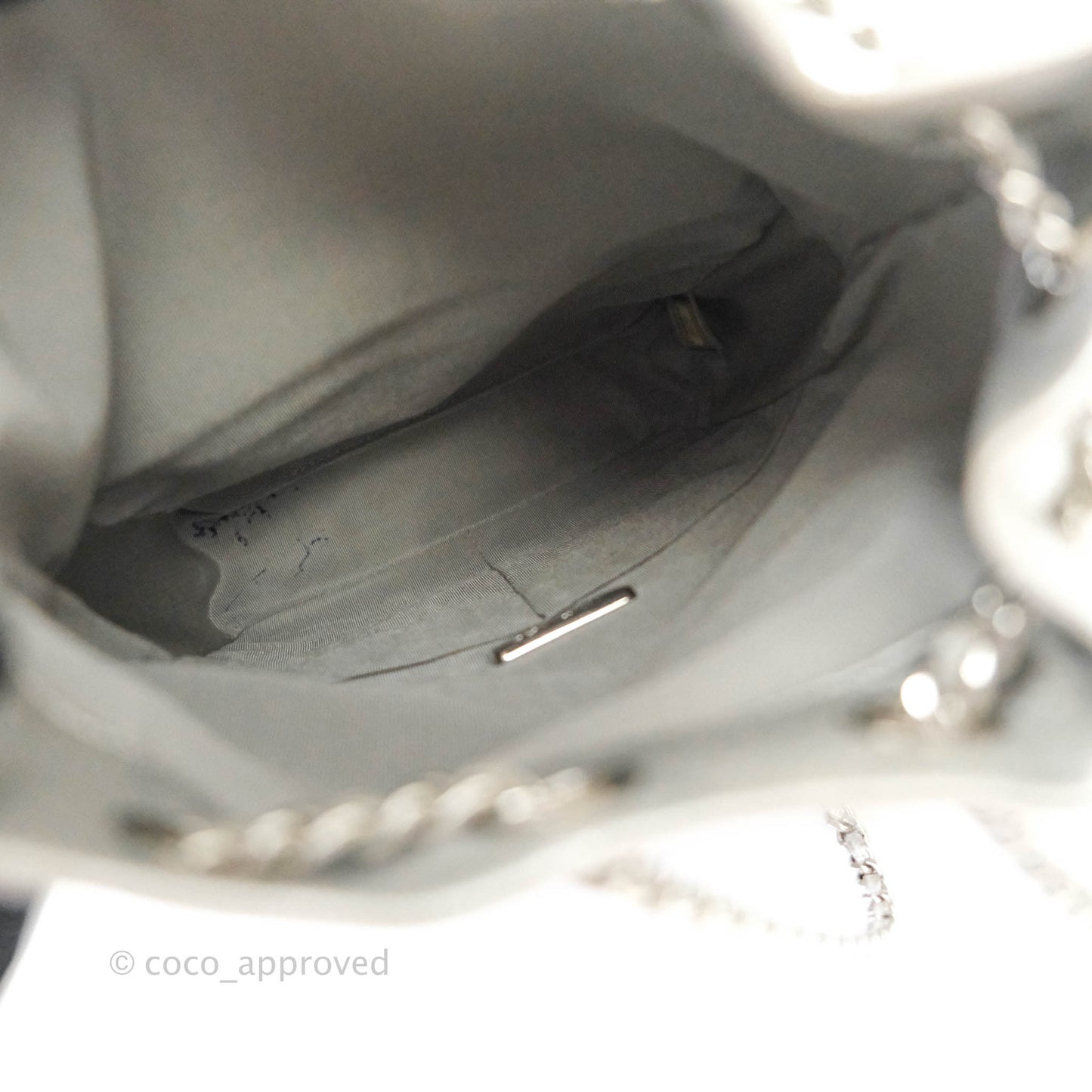 Chanel Quilted Small Metallic Silver Backpack in Seoul Lambskin Silver Hardware
