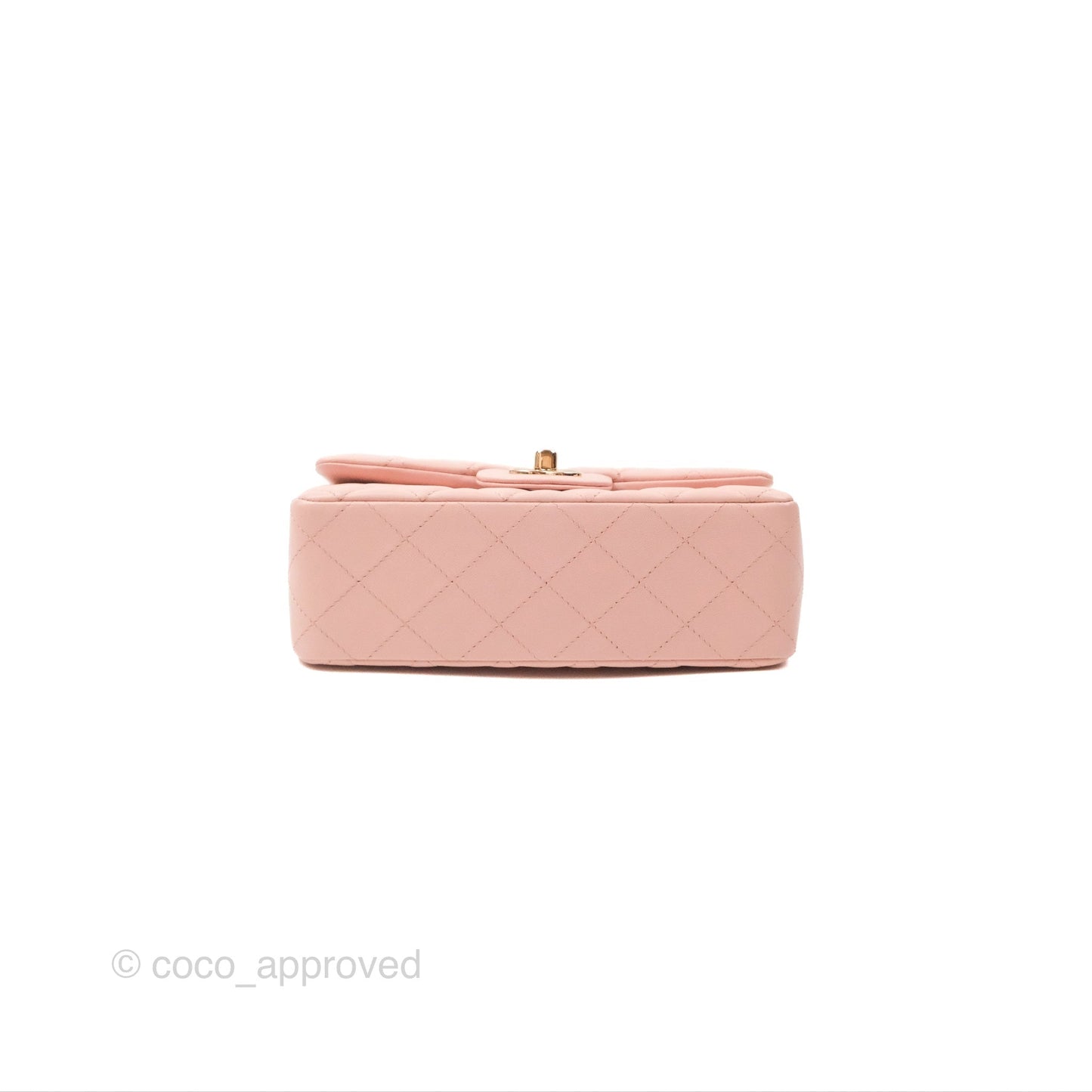 Chanel Quilted Mini Rectangular Flap Pink Lambskin Gold Hardware