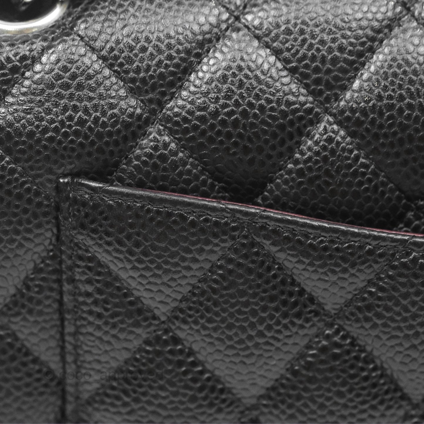 Chanel Classic M/L Medium Flap Quilted Black Caviar Silver Hardware