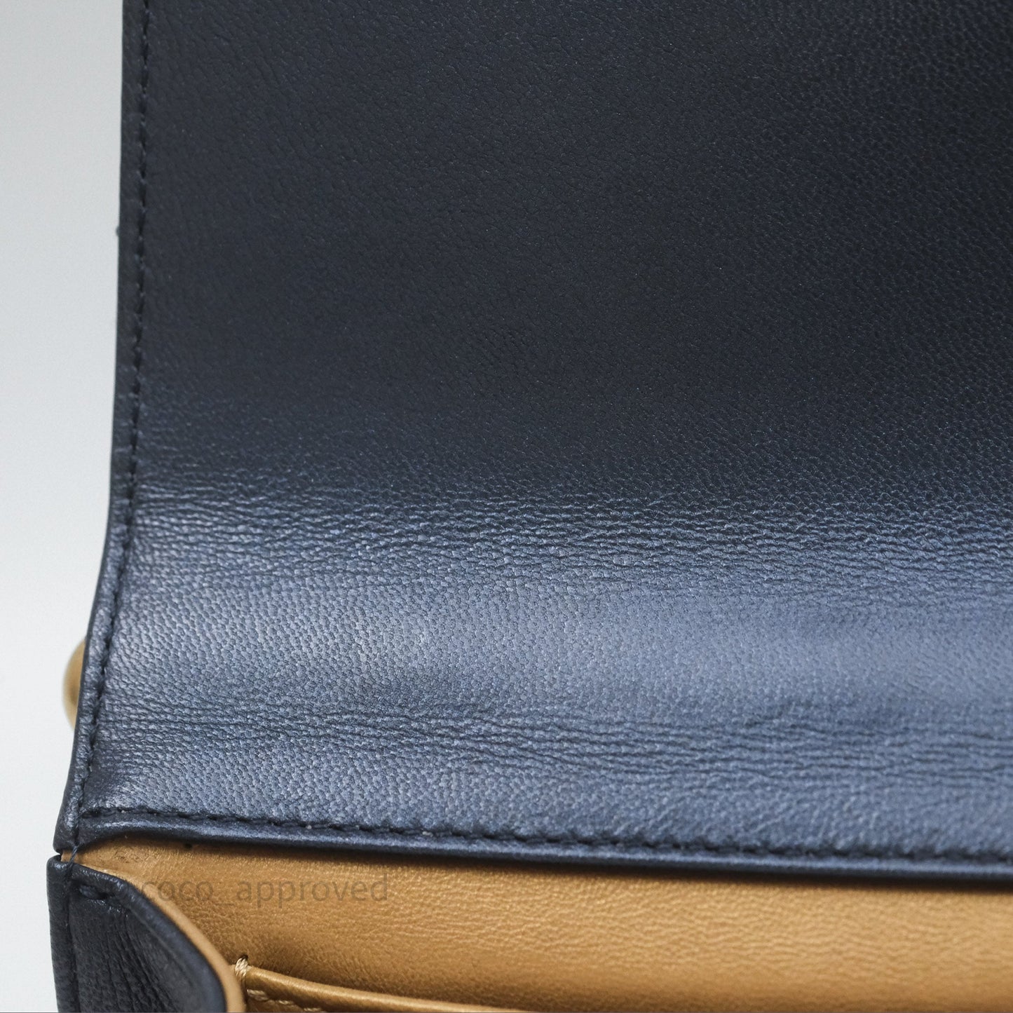 Chanel Quilted Chic Pearls Flap Iridescent Navy Goatskin Aged Gold Hardware