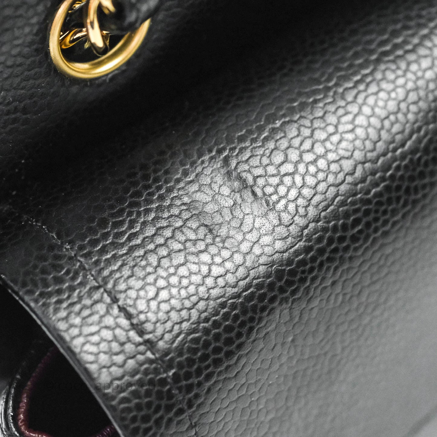 Chanel Quilted M/L Medium Double Flap Black Caviar Gold Hardware