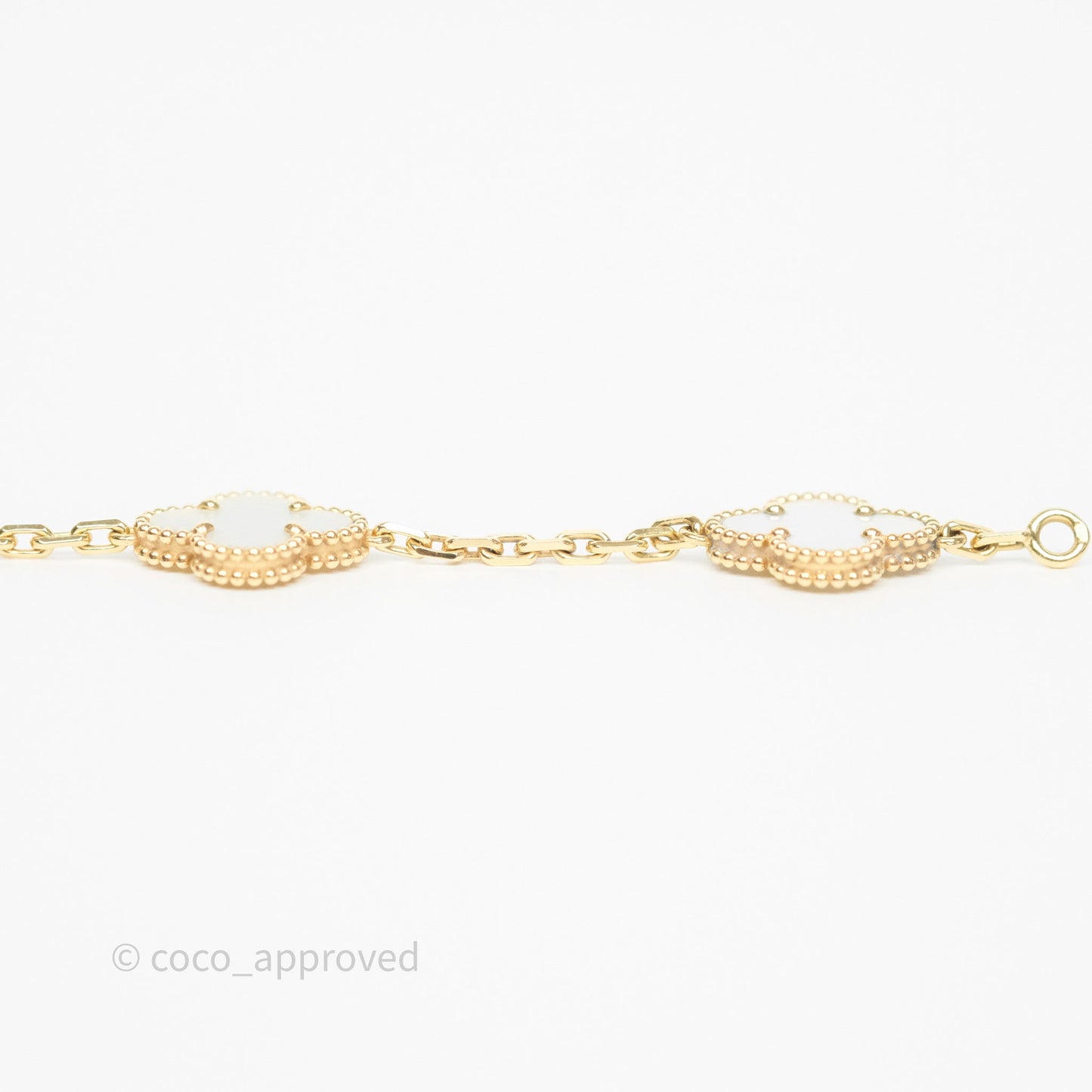 Van Cleef & Arpels Vintage Alhambra 5 Motifs Bracelet White Mother-of-pearl Yellow Gold