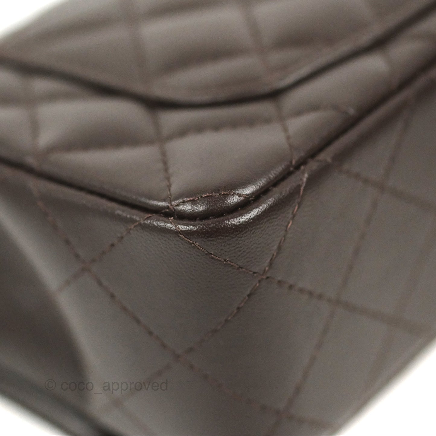 Chanel Quilted Mini Rectangular Chocolate Brown Lambskin Gold Hardware