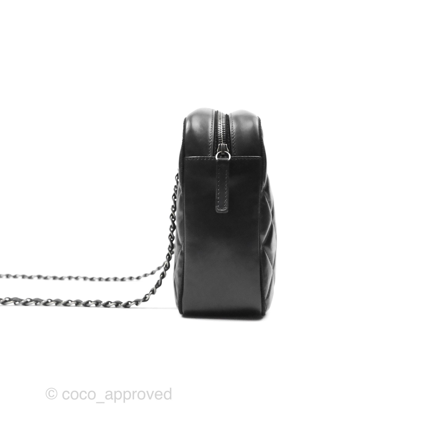 Chanel Large Ballerine Camera Case Black Calfskin Ruthenium Hardware