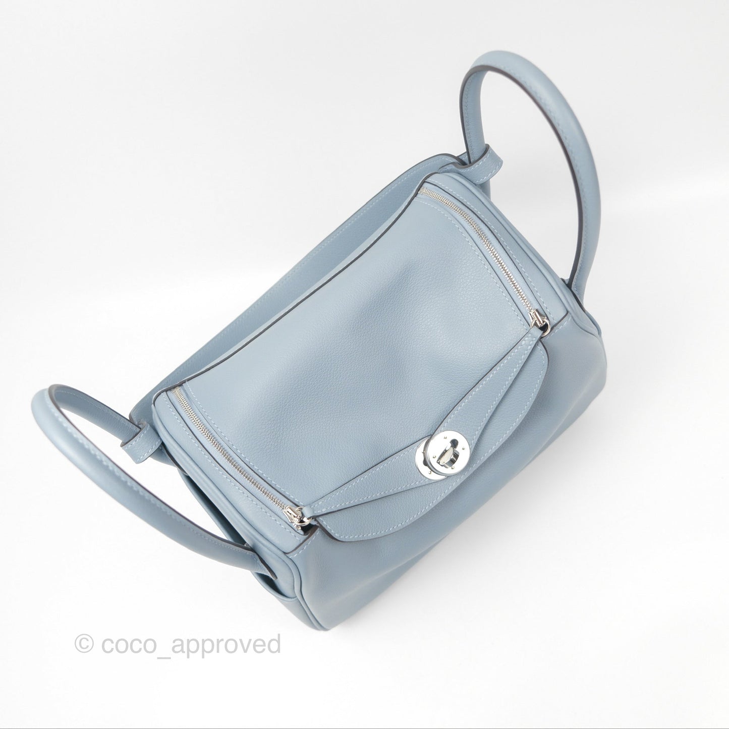Hermès Lindy 26 Blue Lin Evercolor Palladium Hardware
