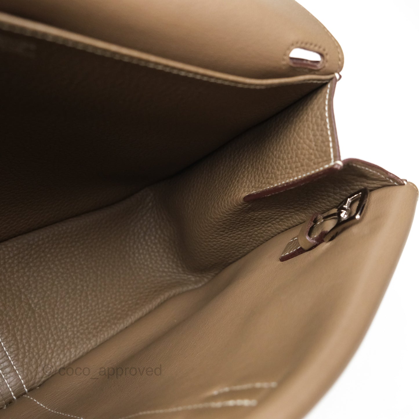 Hermès Halzan 31 Etoupe Clemence Palladium Hardware