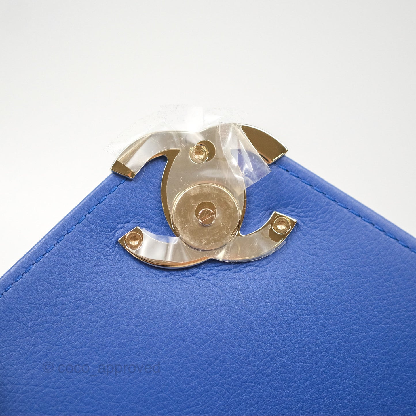 Chanel Chevron Square Envelope Flap Bag Royal Blue 19C