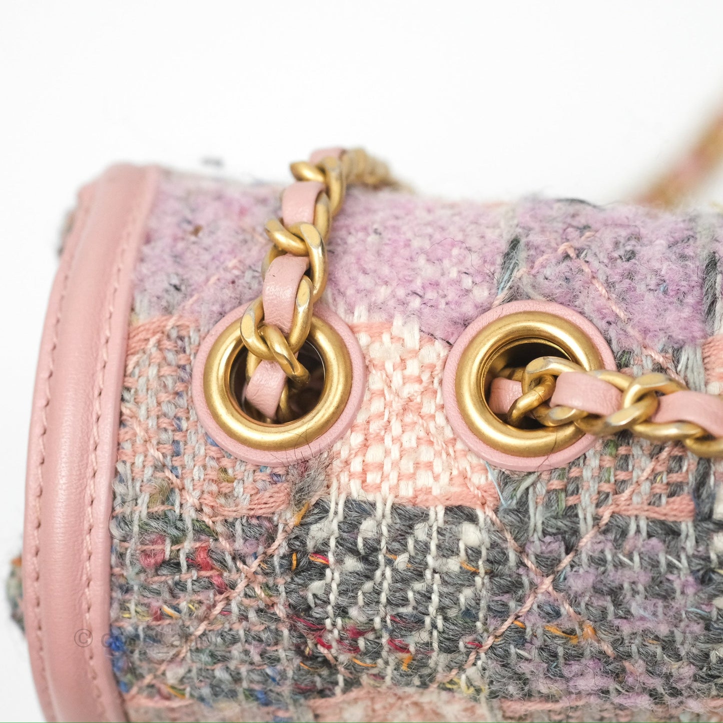 Chanel Small CC Filigree Flap Pink Tweed
