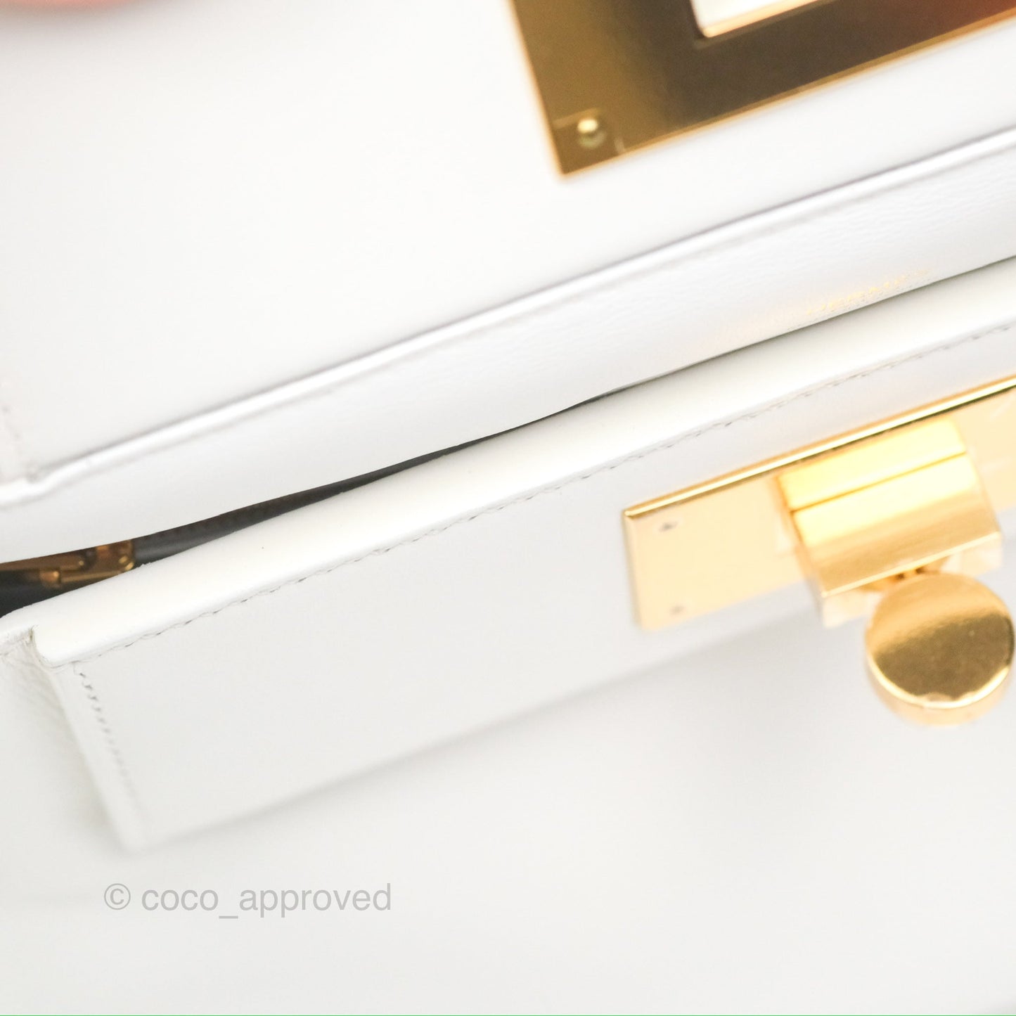 Hermès 24/24 21 Mini New White Evercolor/ Swift Gold Hardware